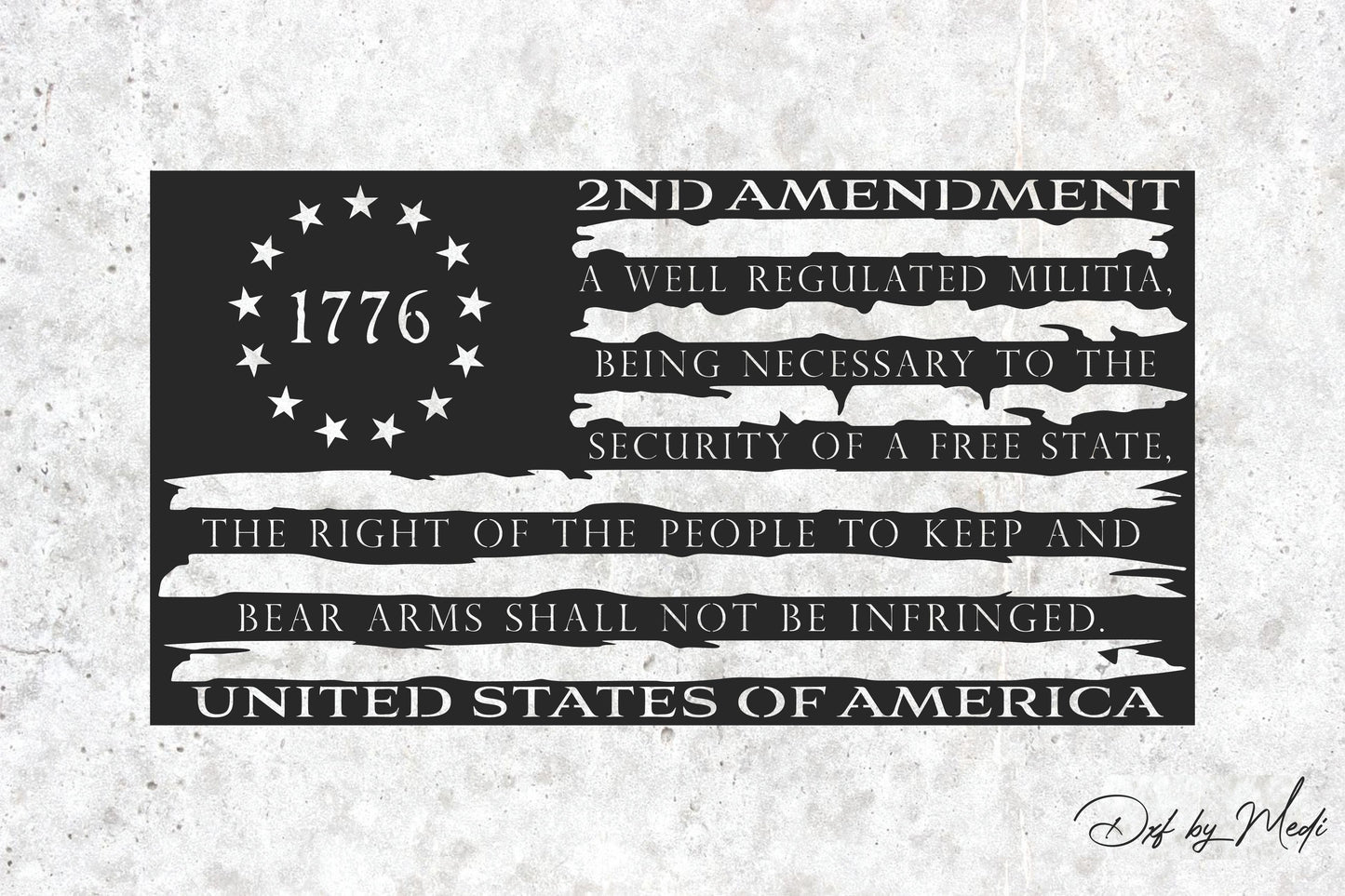 2nd Amendment USA flag SVG DXF files
