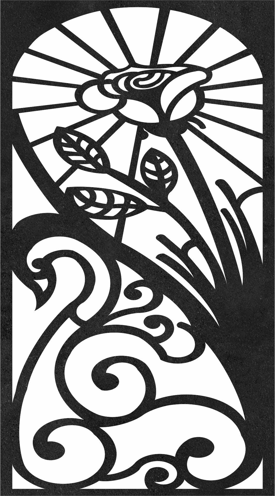 Door Pattern DXF SVG files - flower ready to cut