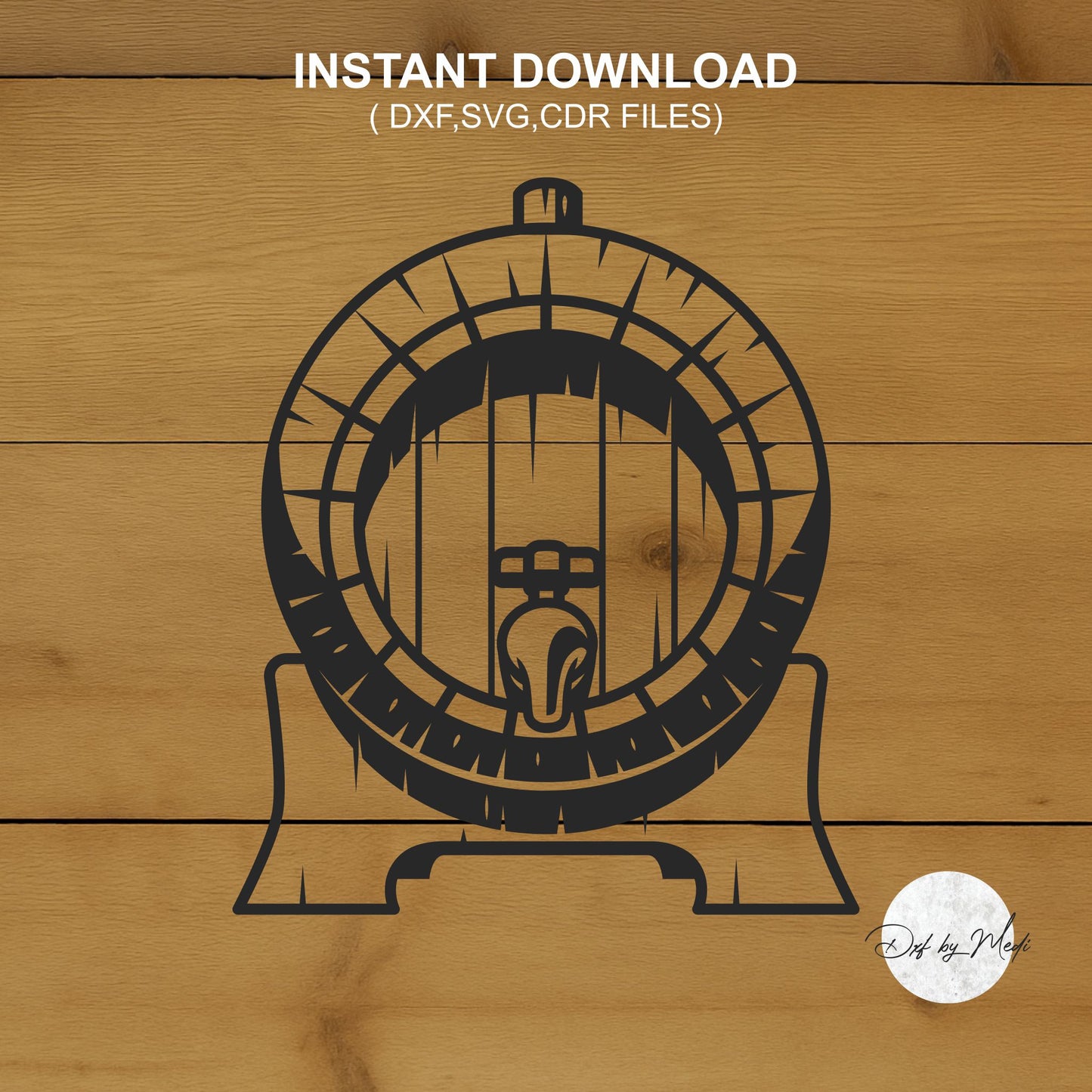Beer Keg barrel - DXF SVG files for Plasma Cnc Laser Waterjet Ready to cut clipart file