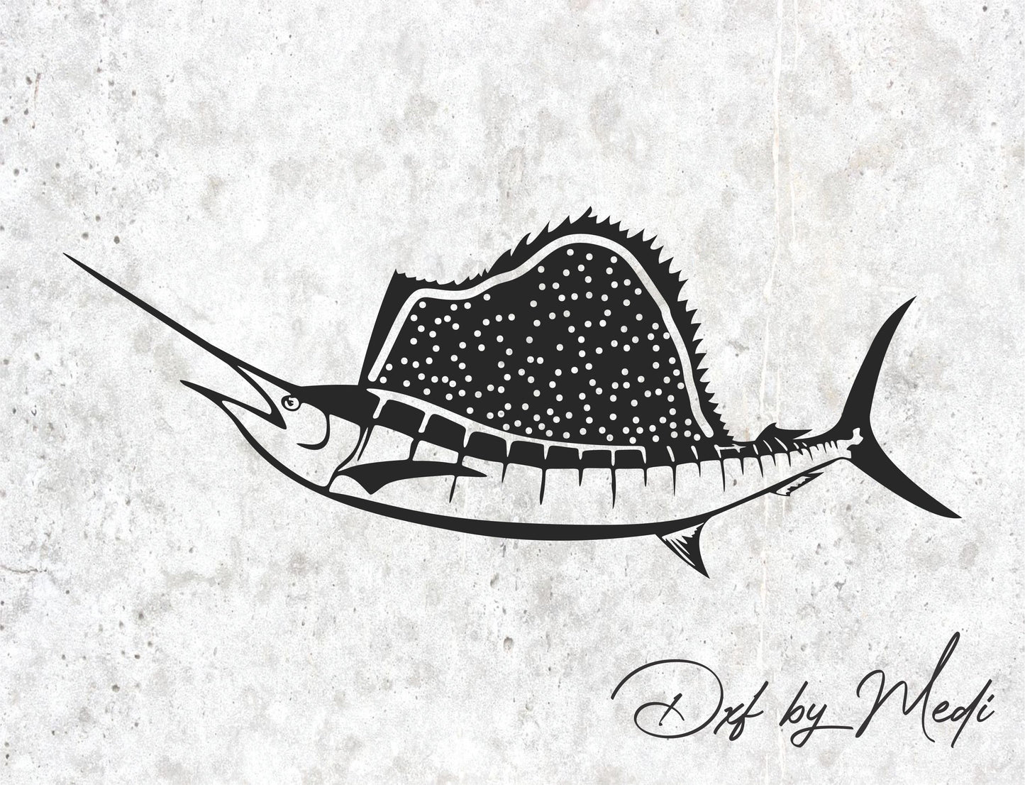 Free Blue Marlin Laser Cut File – DXF & SVG for Cricut laser cut