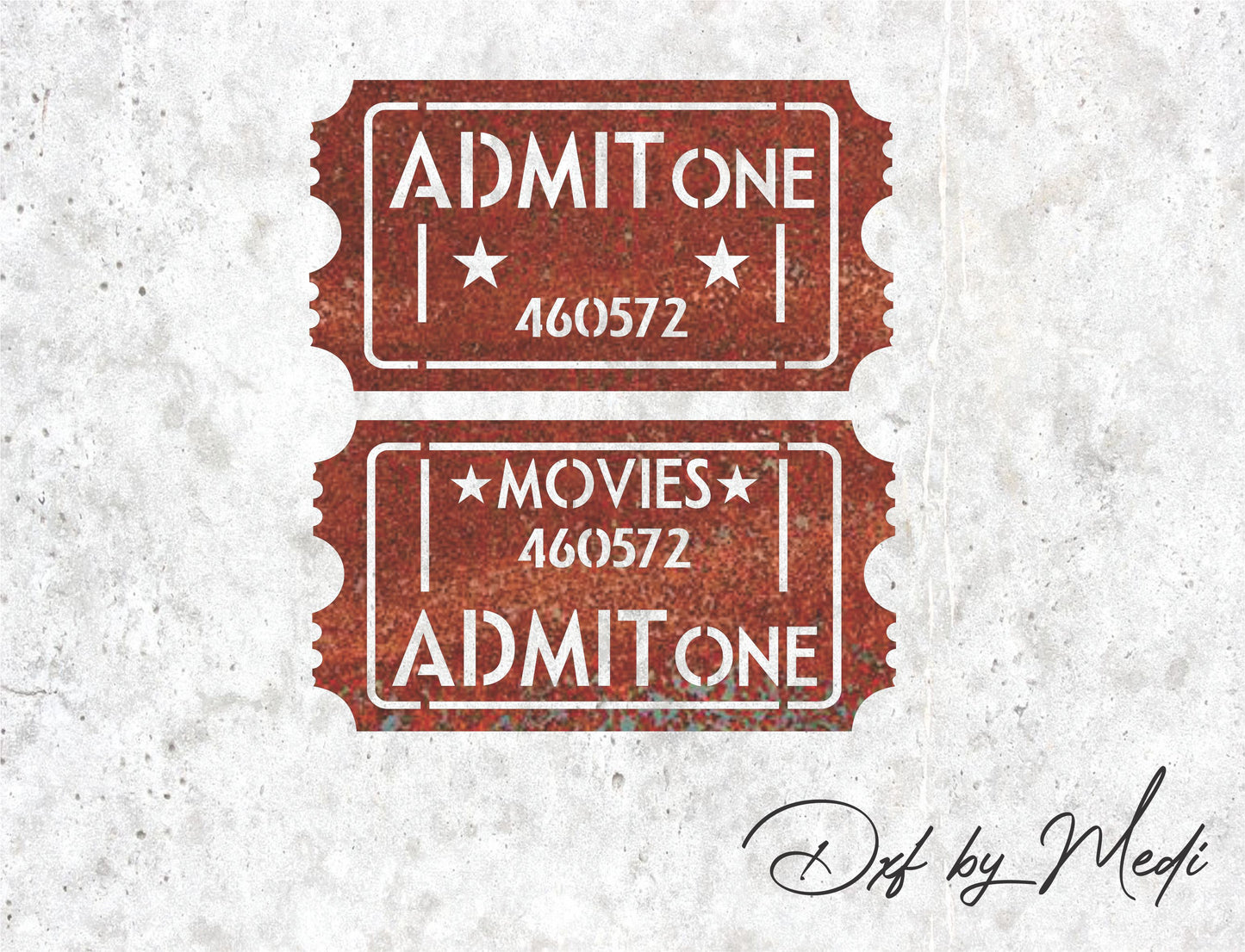 Retro Cinema Ticket Sign Laser Cut Files (DXF, SVG, CDR)