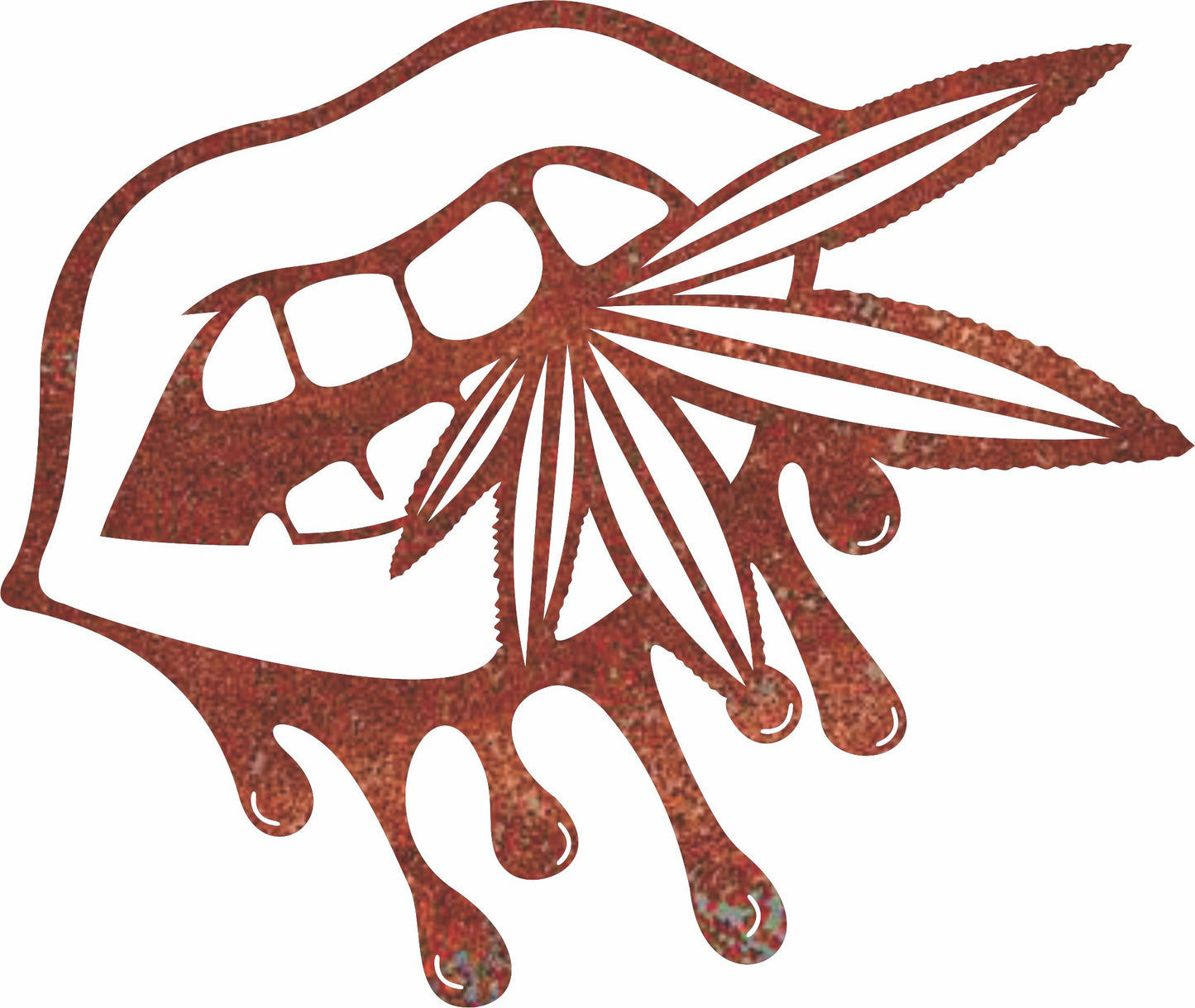 Free Dripping Lips with Blunt & Cannabis Leaf – DXF & SVG File