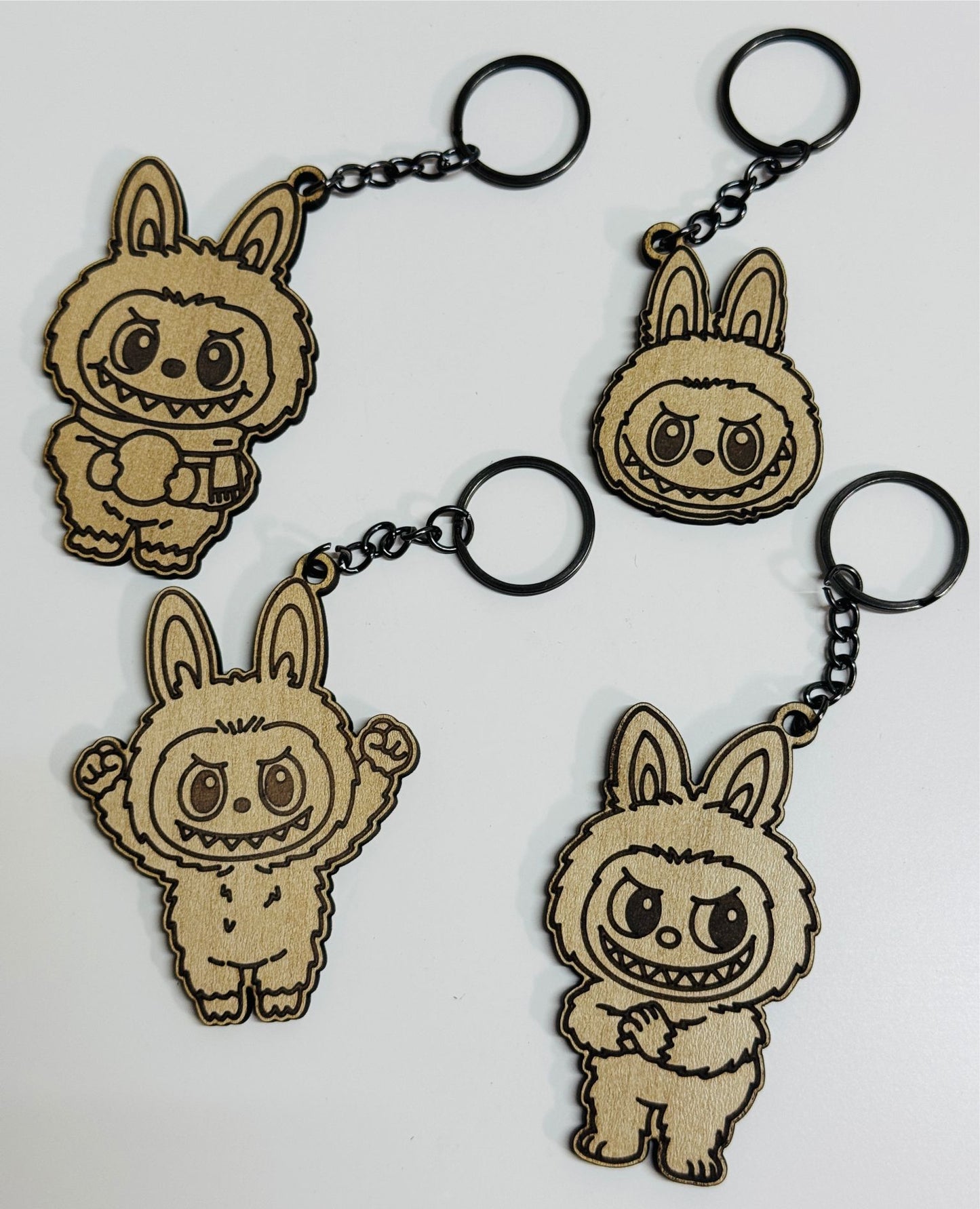Labubu Keychain SVG Bundle – Cute Laser Cut Digital Files CDR, Svg, Dxf