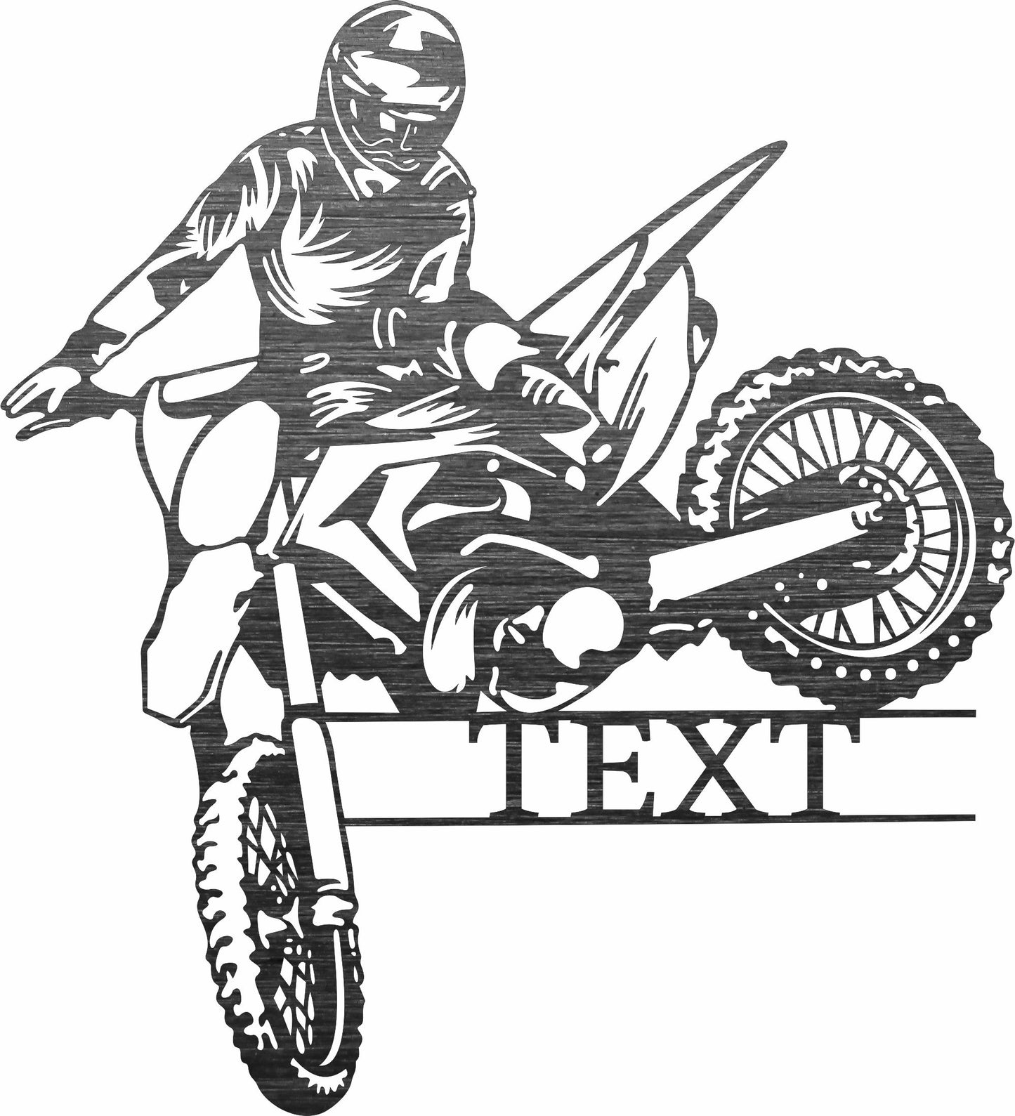 Custom Name Motocross Silhouette - SVG DXF Files for Laser Cutting