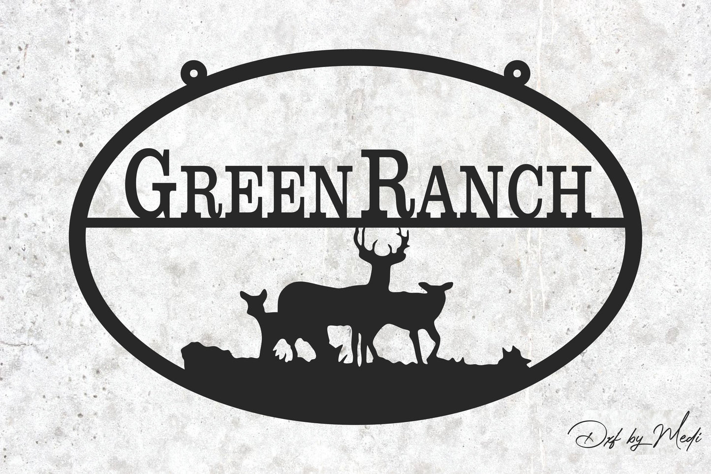 Deer Ranch Sign SVG Dxf CDR