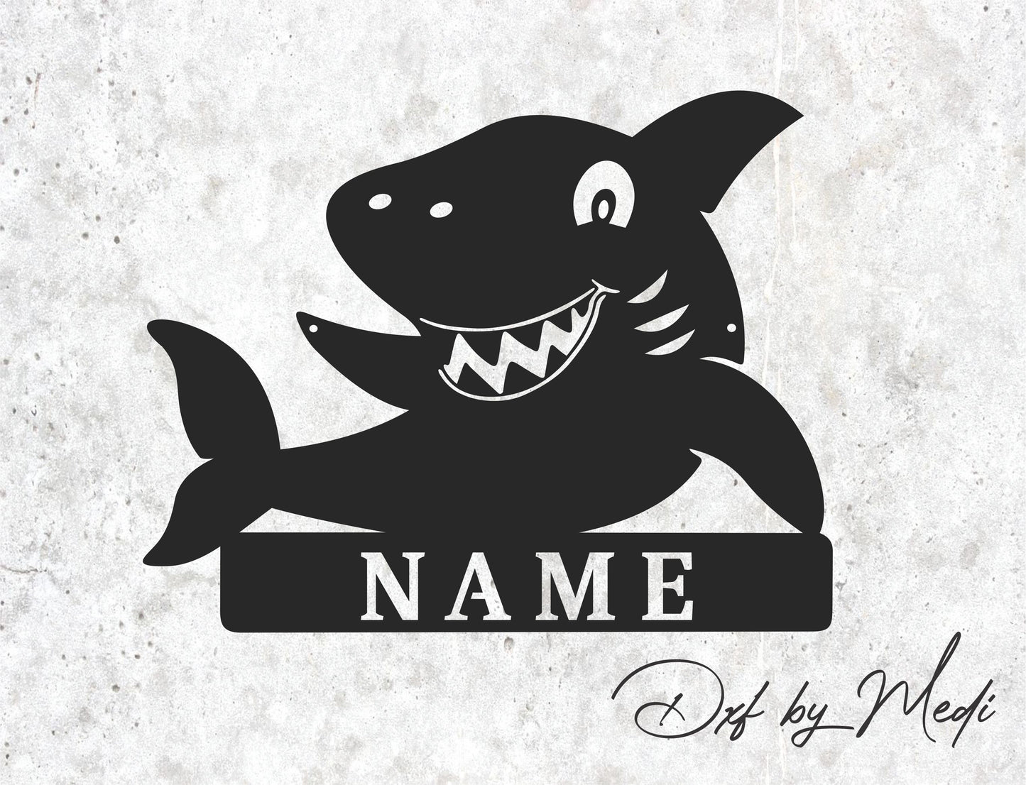 Free Shark Monogram for Kids – DXF & SVG Laser Cut File