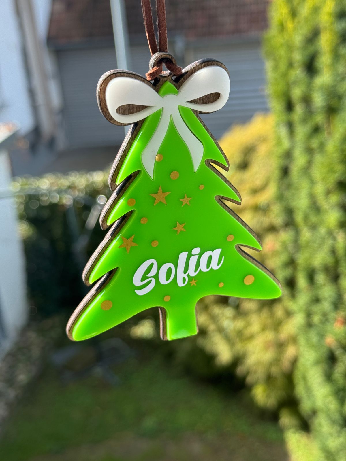 Christmas Tree Ornament SVG – Personalized Name Tag Cut File
