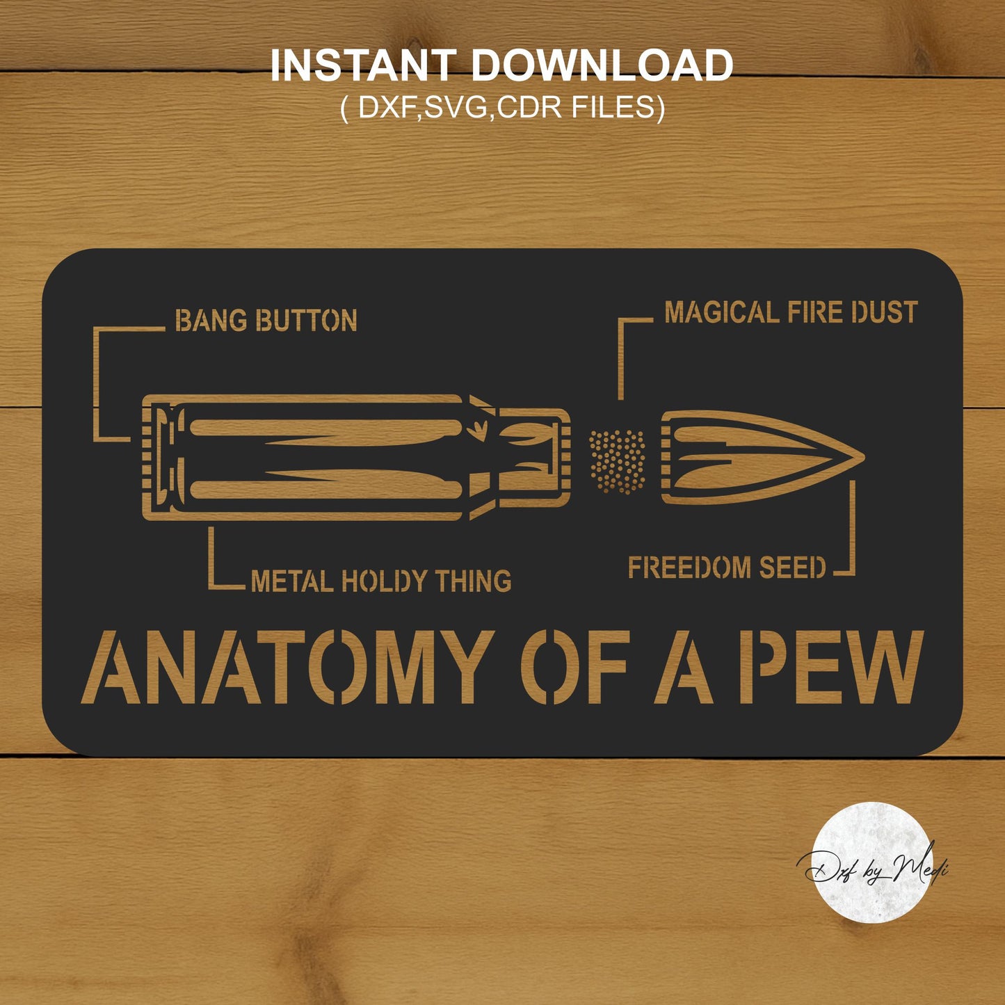 Anatomy of a Pew Wall Art DXF Cut File for Laser and Plasma Cnc Cutting - DXF SVG files Ready to cut