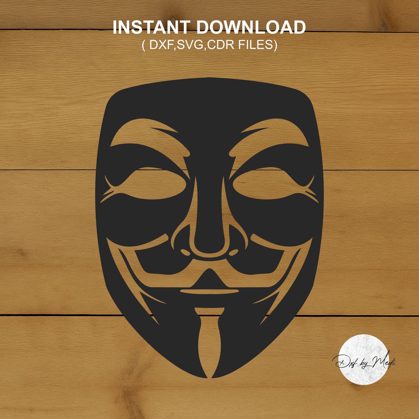 Anonymous Mask DXF SVG File for Cnc plasma laser Cutting - Coastal Decor & DIY Projects
