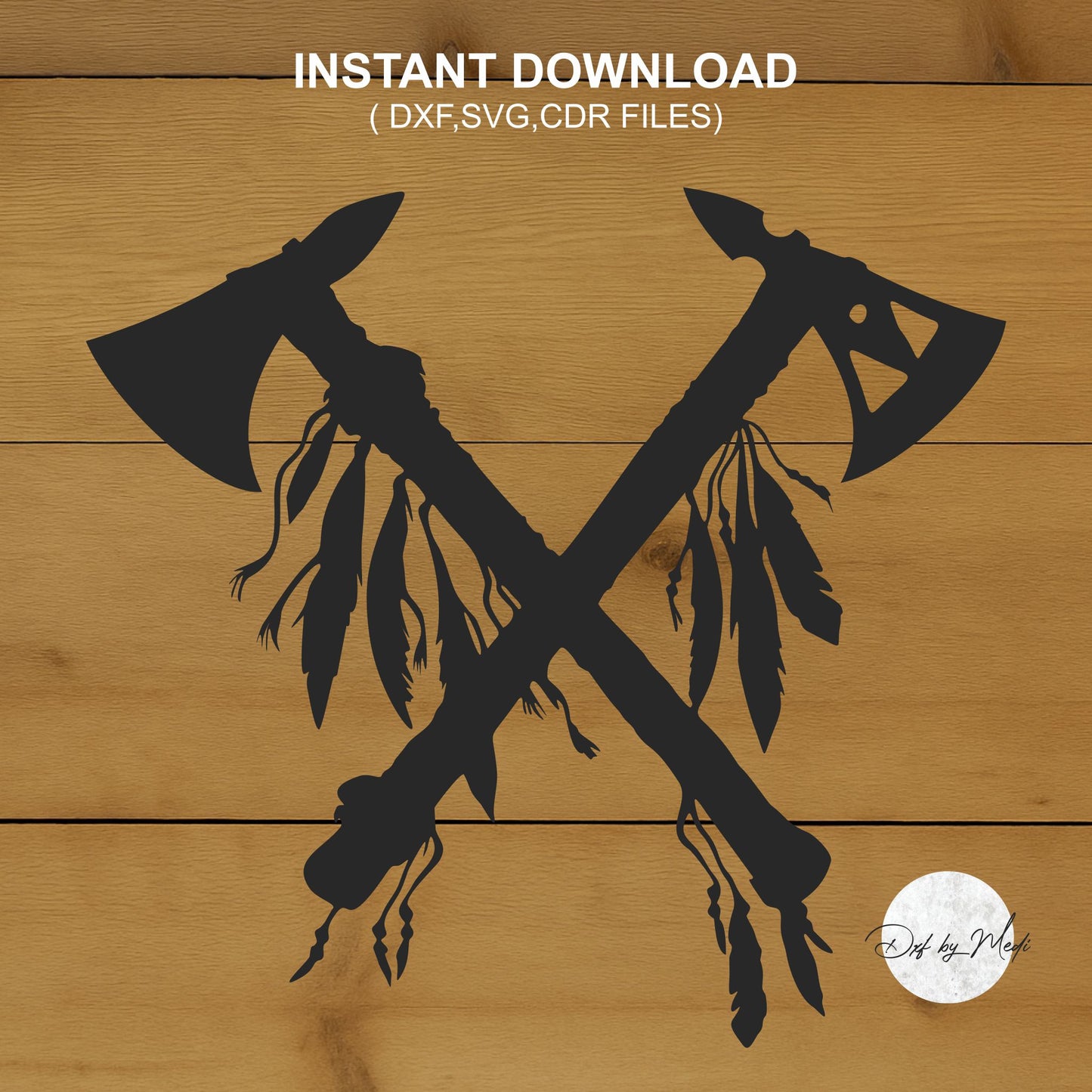 Two War Axes Old Indian Craftsmanship- Native American DXF SVG Files for CNC Cutting - ready to cut