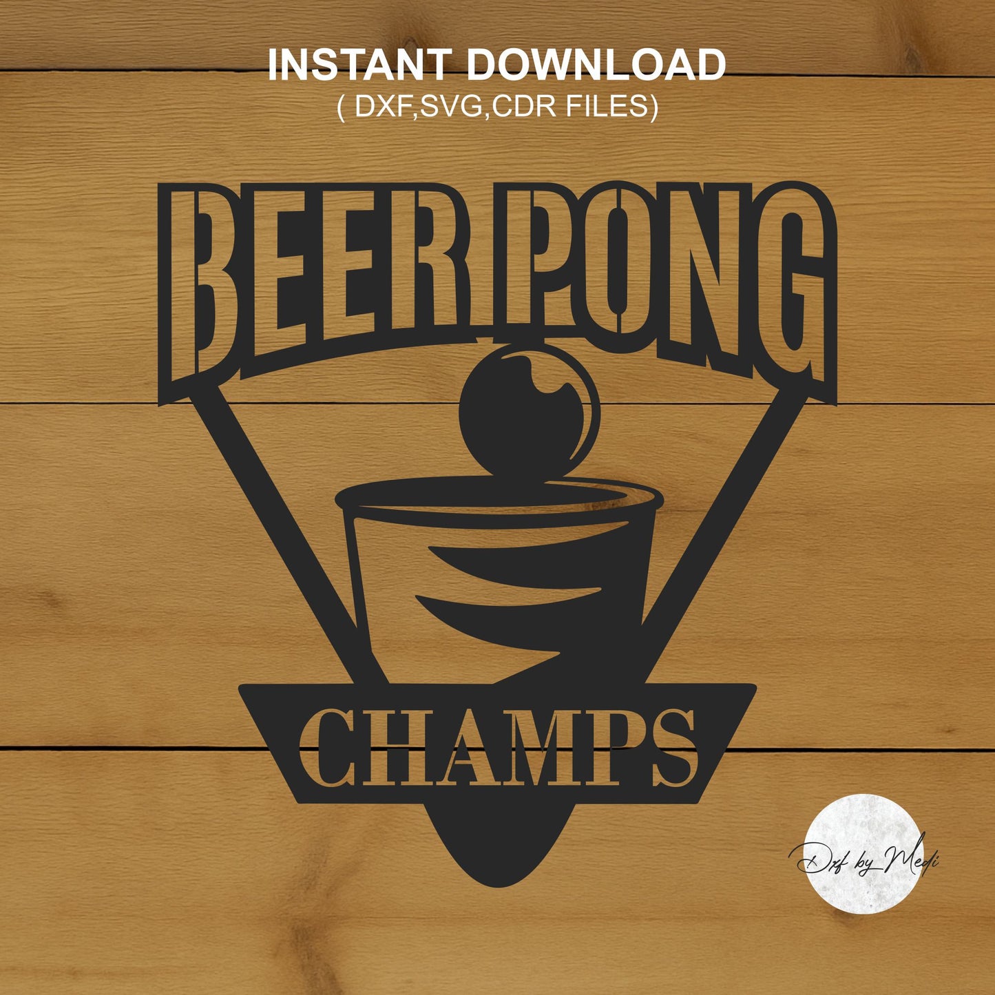 Beer Pong Monogram with Custom Name DXF Cut File for Laser and Plasma Cnc Cutting - DXF SVG files Ready to cut