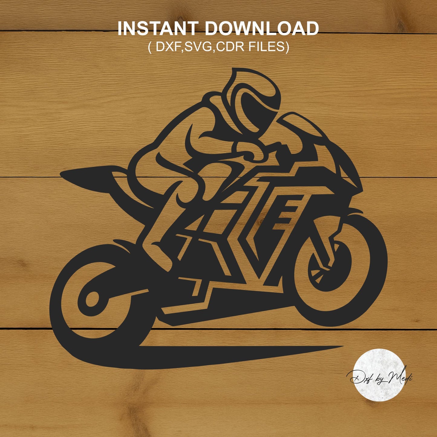 Biker race motorcycle - DXF SVG files for Plasma Cnc Laser Waterjet Ready to cut clipart file