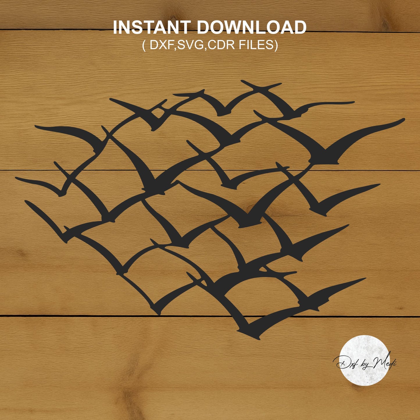 Murmuration of Birds Wall Art DXF Cut File for Laser and Plasma Cnc Cutting - DXF SVG files Ready to cut