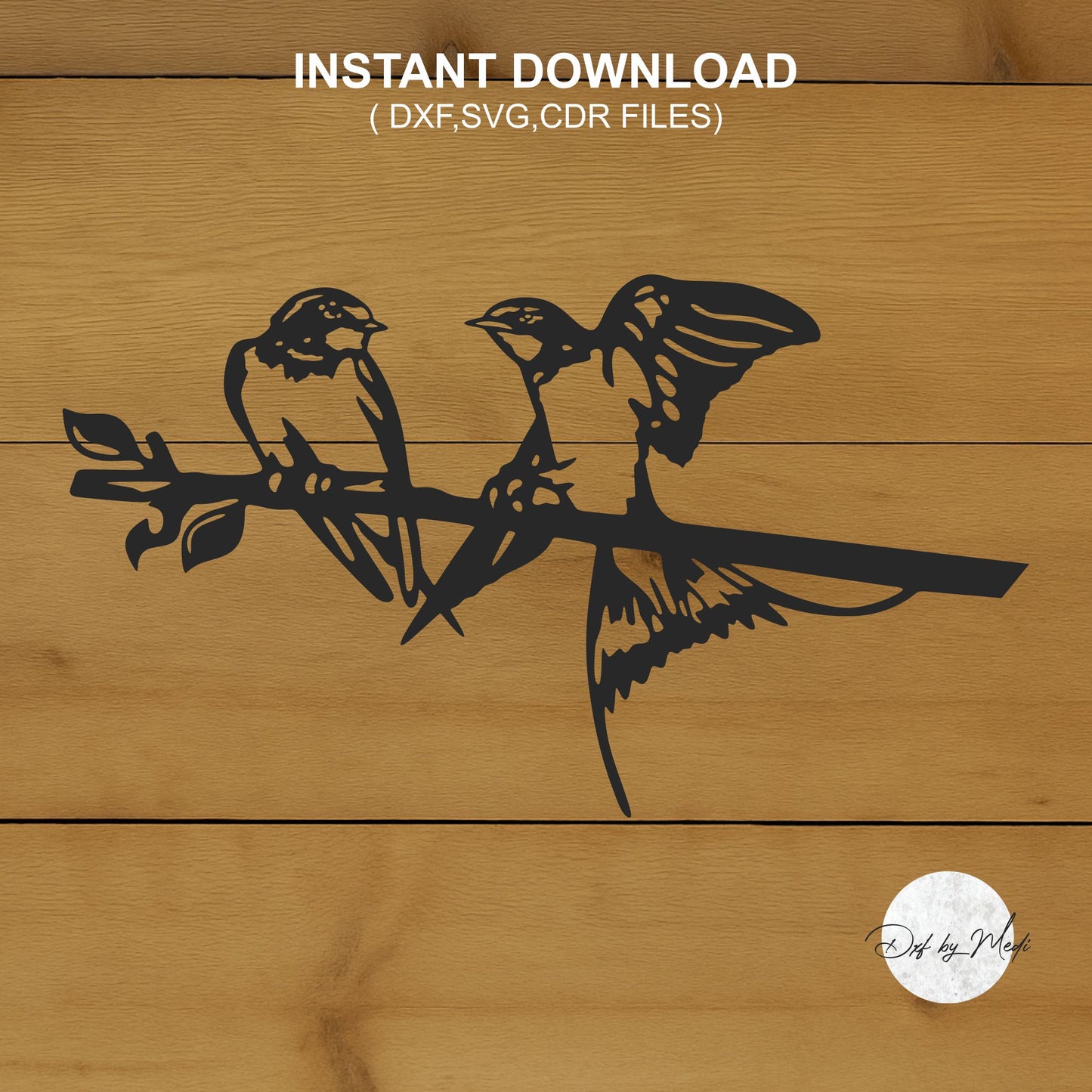 Birds on a Branch - Ready to Cut for Laser, Plasma, CNC Machines