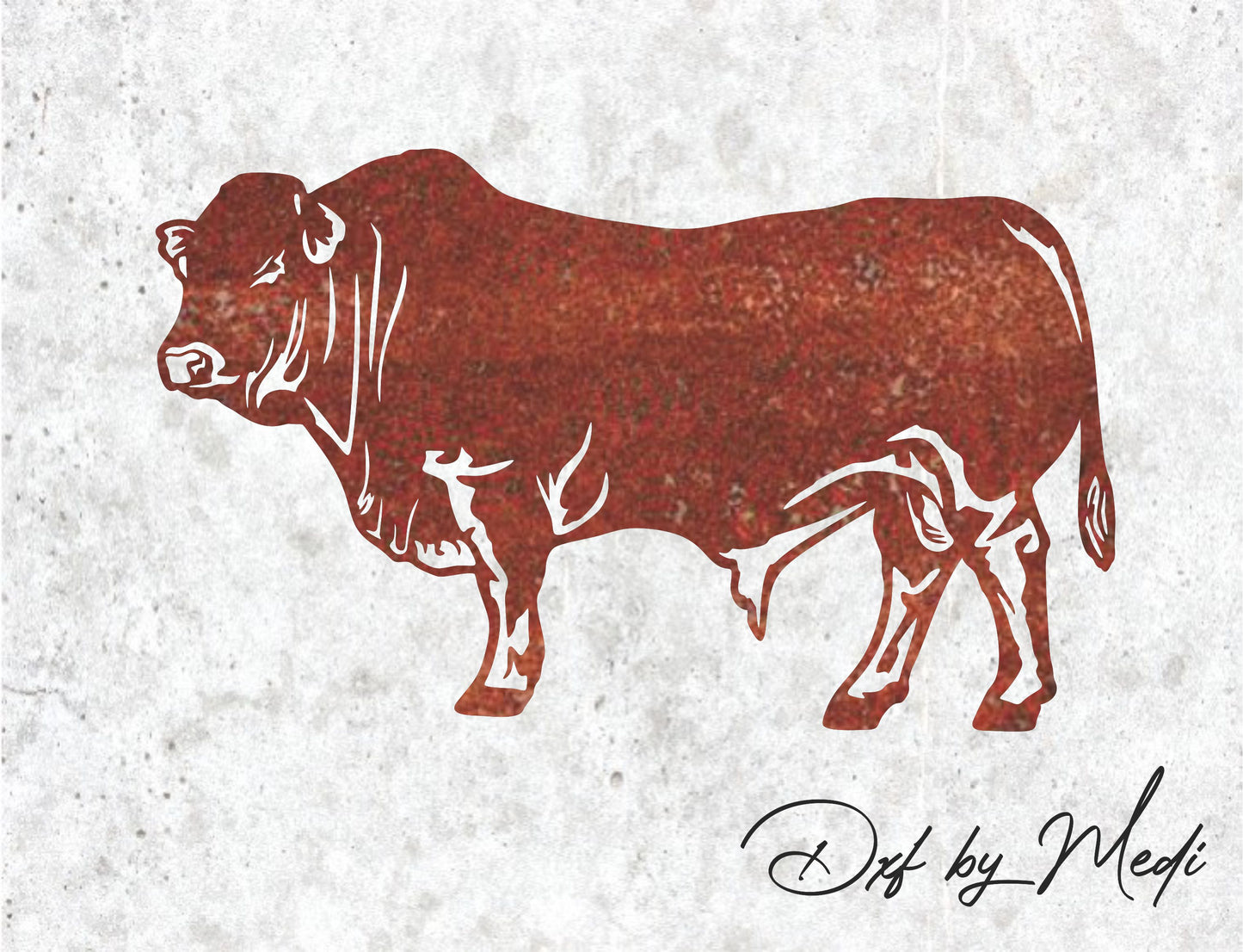 Bull SVG DXF Cdr File | Farm Animal Silhouette Wall Art for CNC Laser Cut Plasma