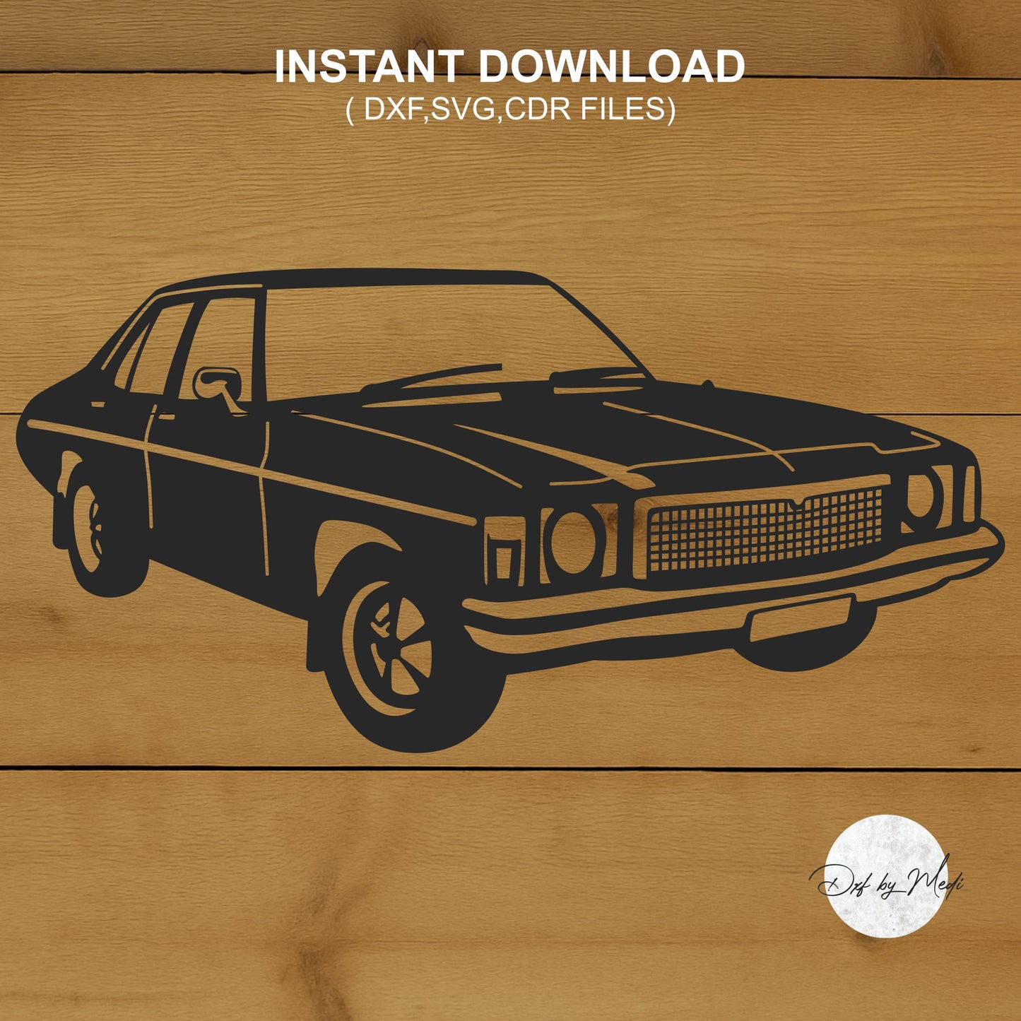 Classic old Car Clipart DXF SVG File for CNC Plasma, Laser, and Waterjet Cutting - retro car