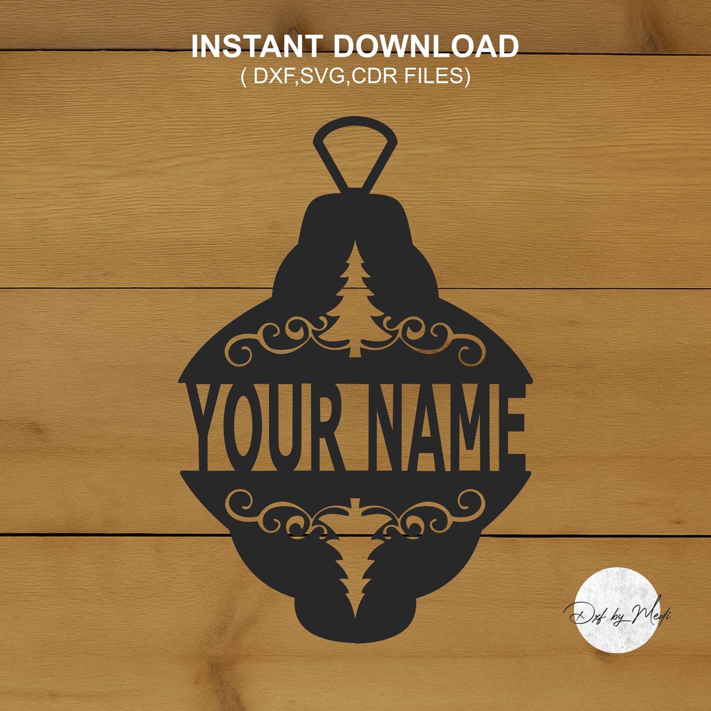christmas ornament monogram- DXF SVG files for Plasma Cnc Laser Waterjet Ready to cut clipart file