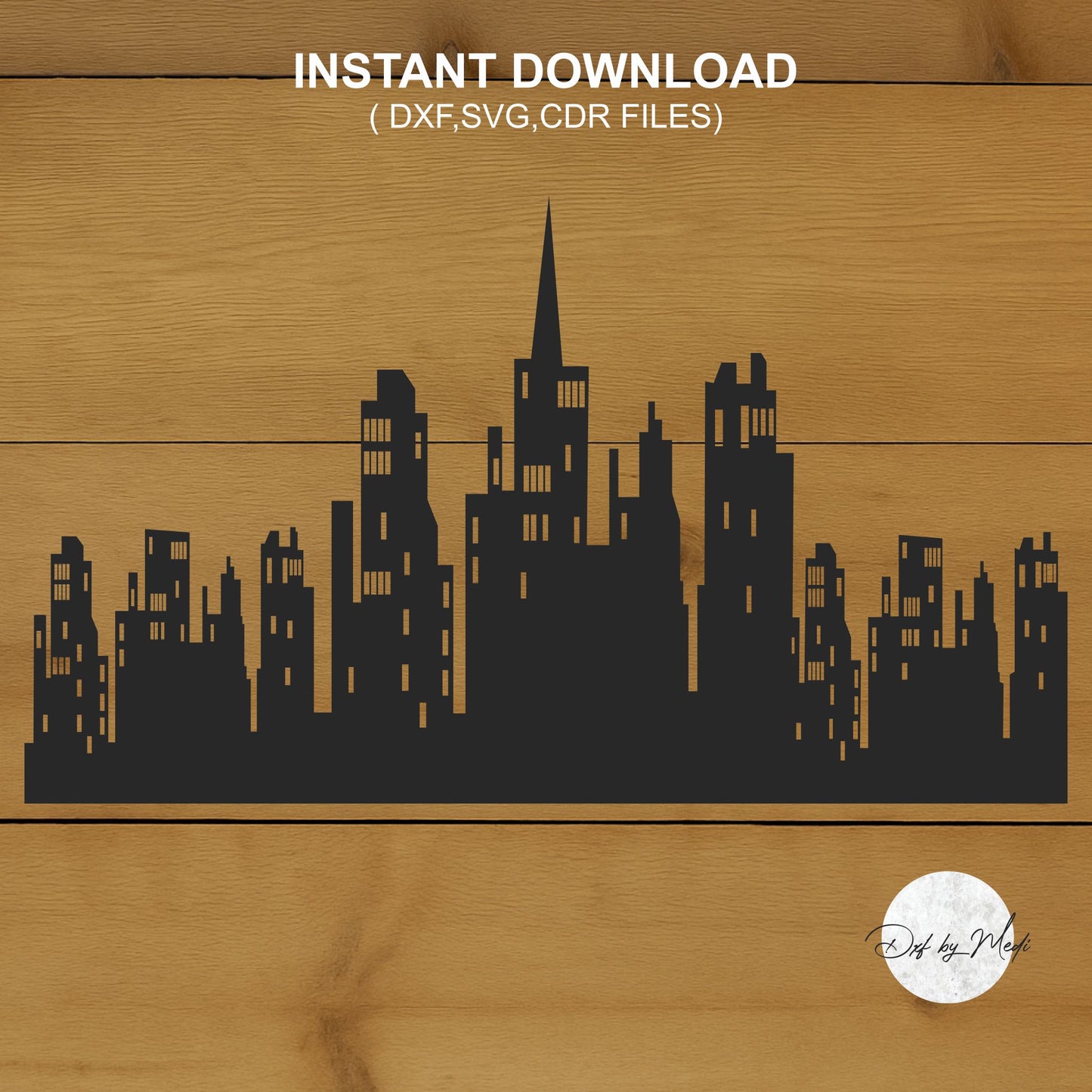 Cityscape City Building Skyline Dxf Svg File for CNC plasma Laser cut - ready to cut files - Urban Decor & DIY Projects