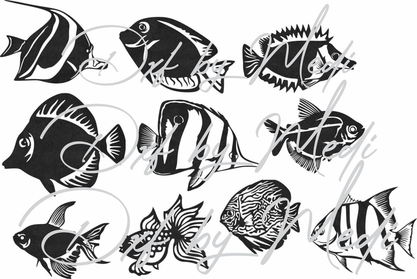 50+ Fish Laser Cut Files – SVG DXF CDR – Saltwater & Freshwater Fish Bundle