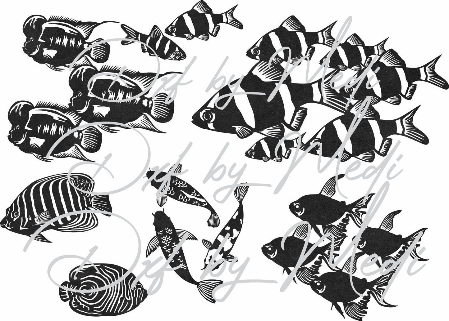 50+ Fish Laser Cut Files – SVG DXF CDR – Saltwater & Freshwater Fish Bundle