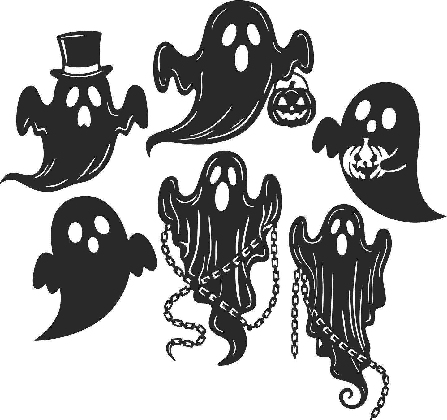 Ghost SVG Bundle – Spooky Halloween Cut Files
