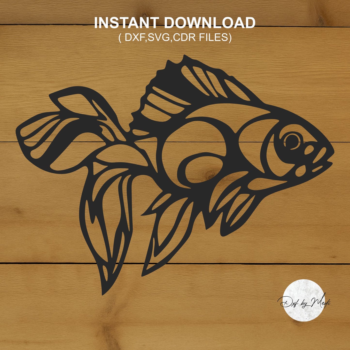 Goldfish clipart - DXF SVG files for Plasma Cnc Laser Waterjet Ready to cut clipart file