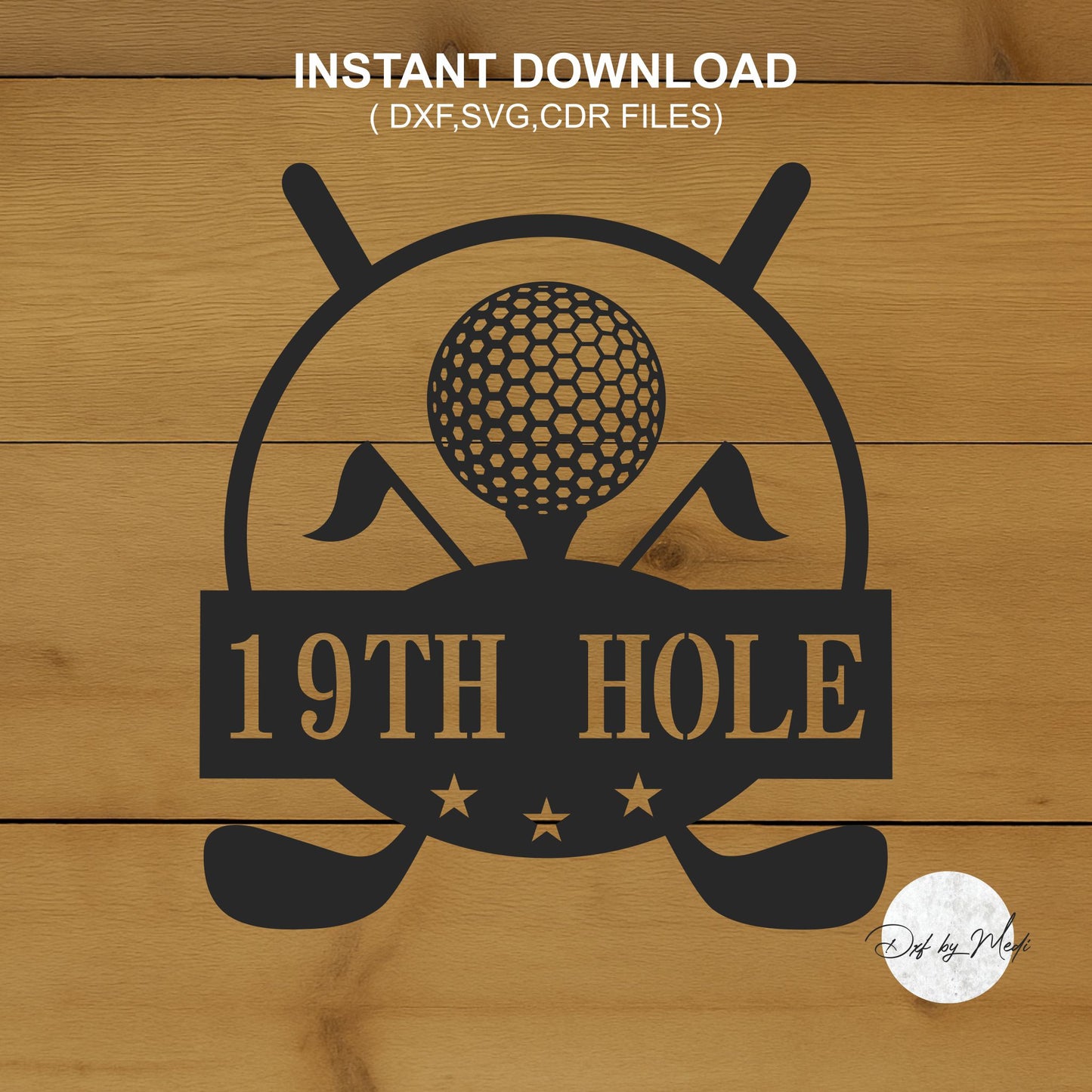 Golf Monogram sign with custom name- dxf files for cnc plasma- monogram wall art - laser cut files- svg design for laser