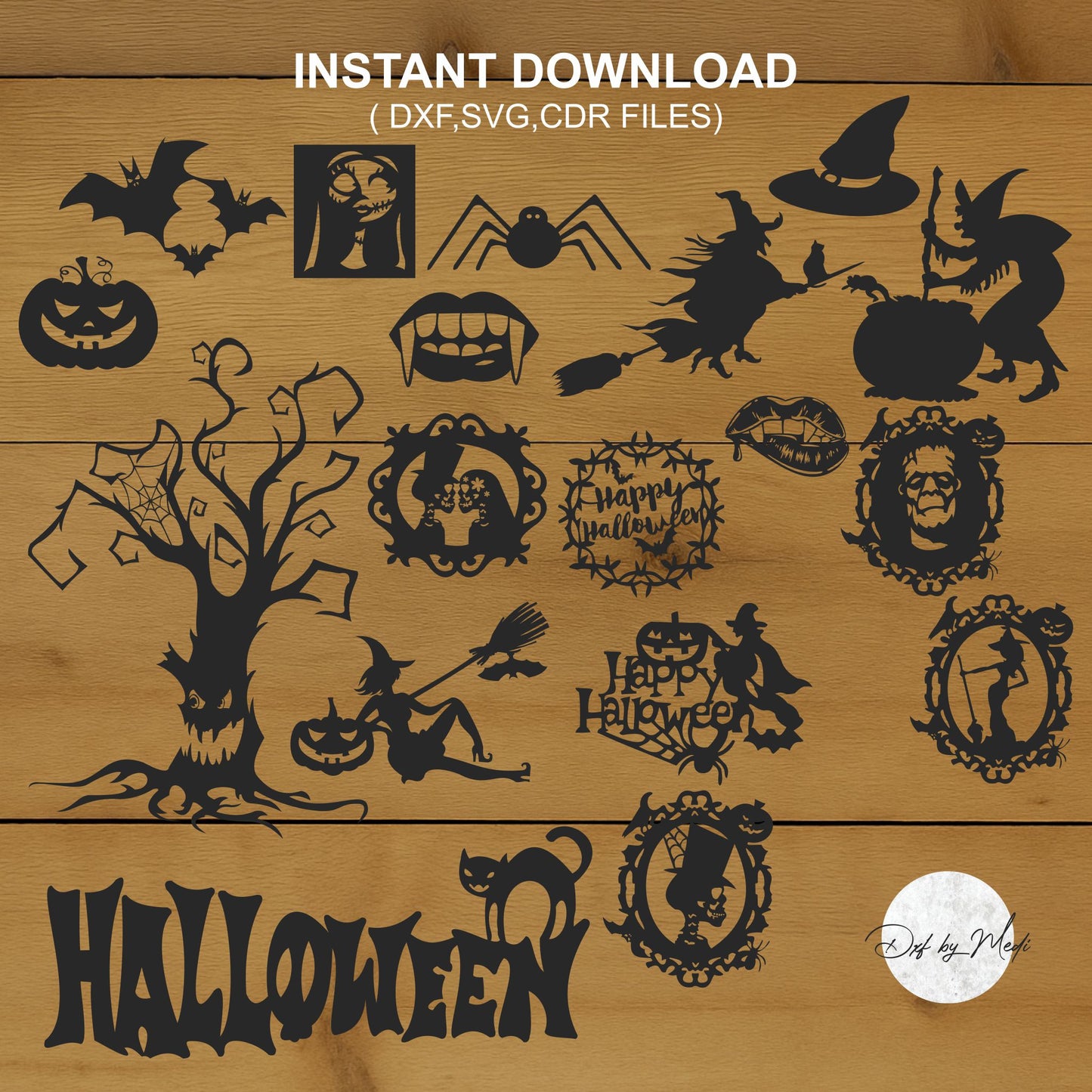 Halloween HQ SVG Pack, Spooky SVG laser cut file, Halloween Gift Idea svg, Fall svg Bundle, Pumpkin svg, Halloween Clipart, dxf, cnc plasma