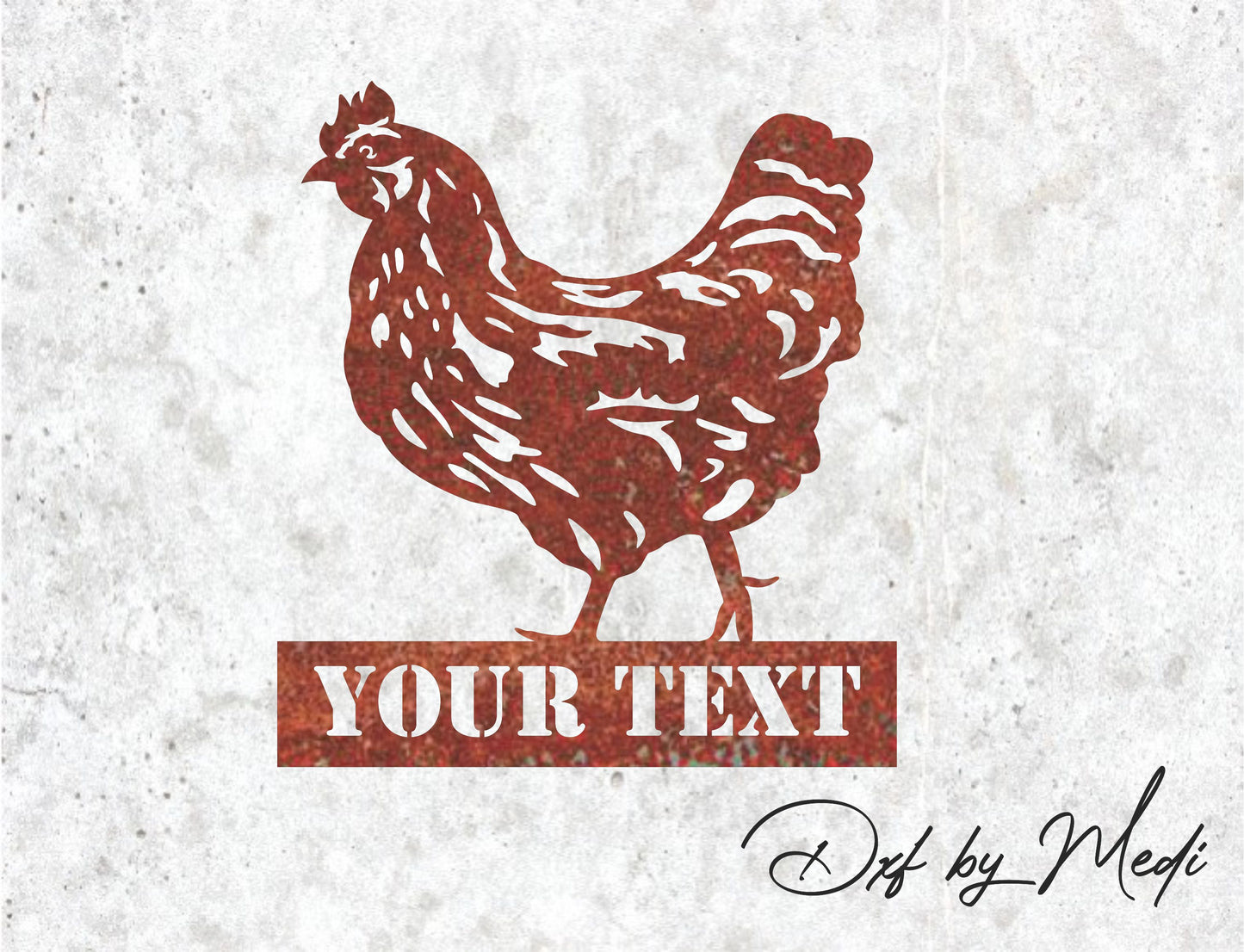 Custom Hen Sign SVG DXF Cdr File | Farm Chicken Wall Art