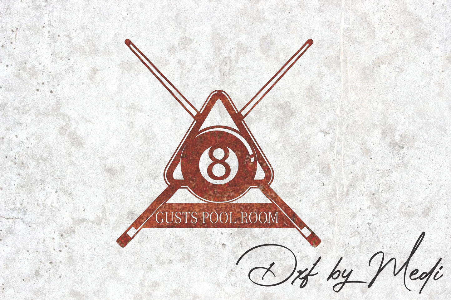 Pool Table Monogram - DXF SVG files for Plasma Cnc Laser Waterjet Ready to cut clipart file