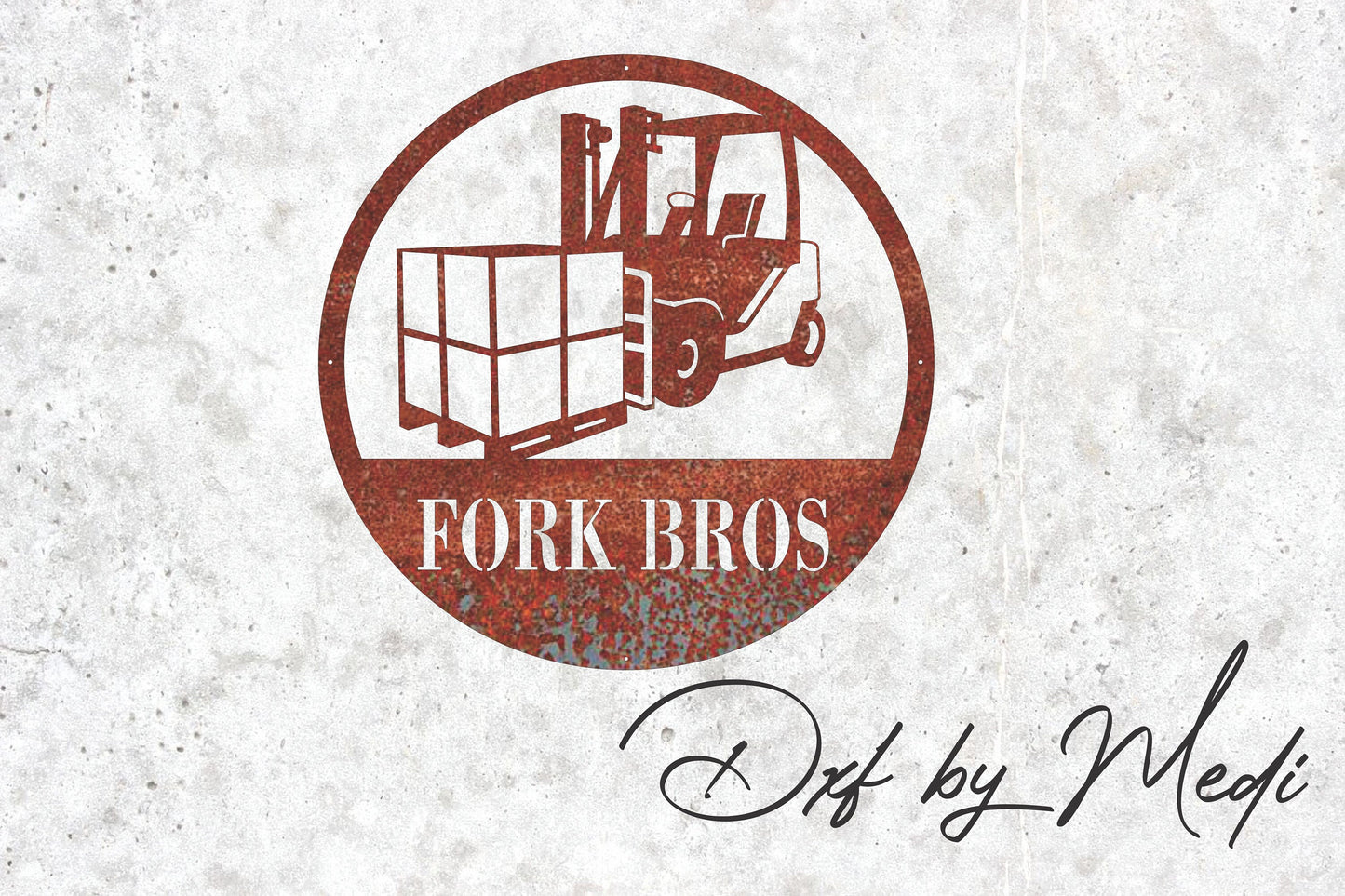 Personalized Forklift Monogram Sign - DXF SVG files for Plasma Cnc Laser Waterjet Ready to cut- dxf File for DIY Projects