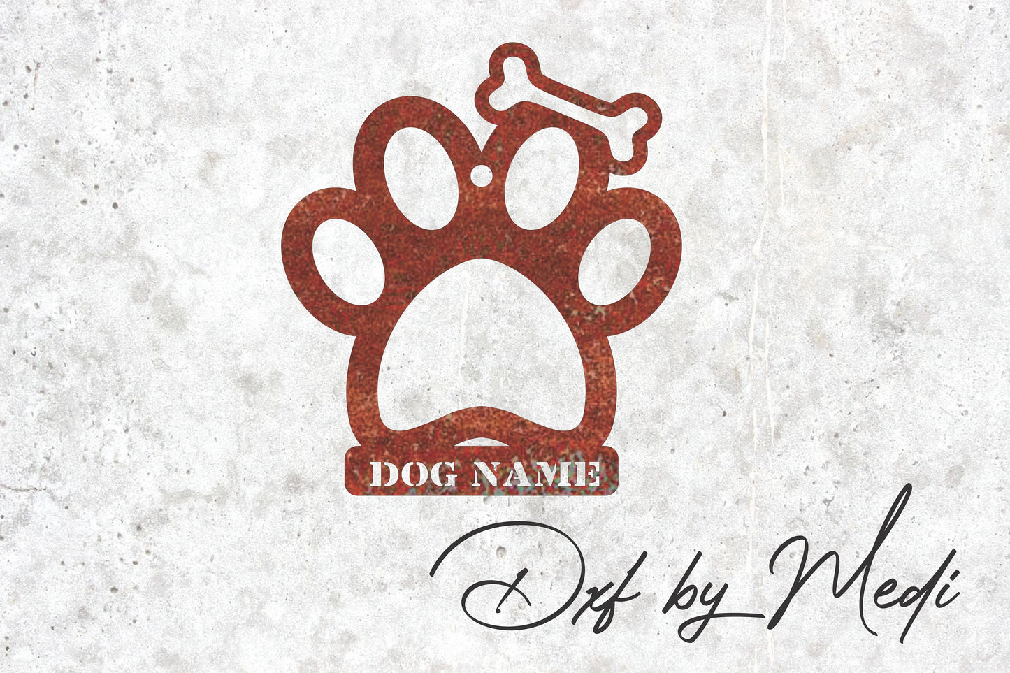 Customizable Dog Paw DXF SVG Files Ready to cut for Plasma Cnc and Laser Cutting - monogram wall art