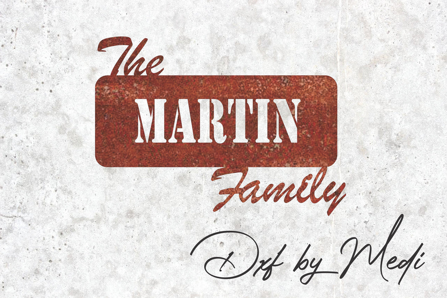 Personalized Monogram with Custom Family Name DXF Cut File for Laser and Plasma Cnc Cutting - DXF SVG files Ready to cut
