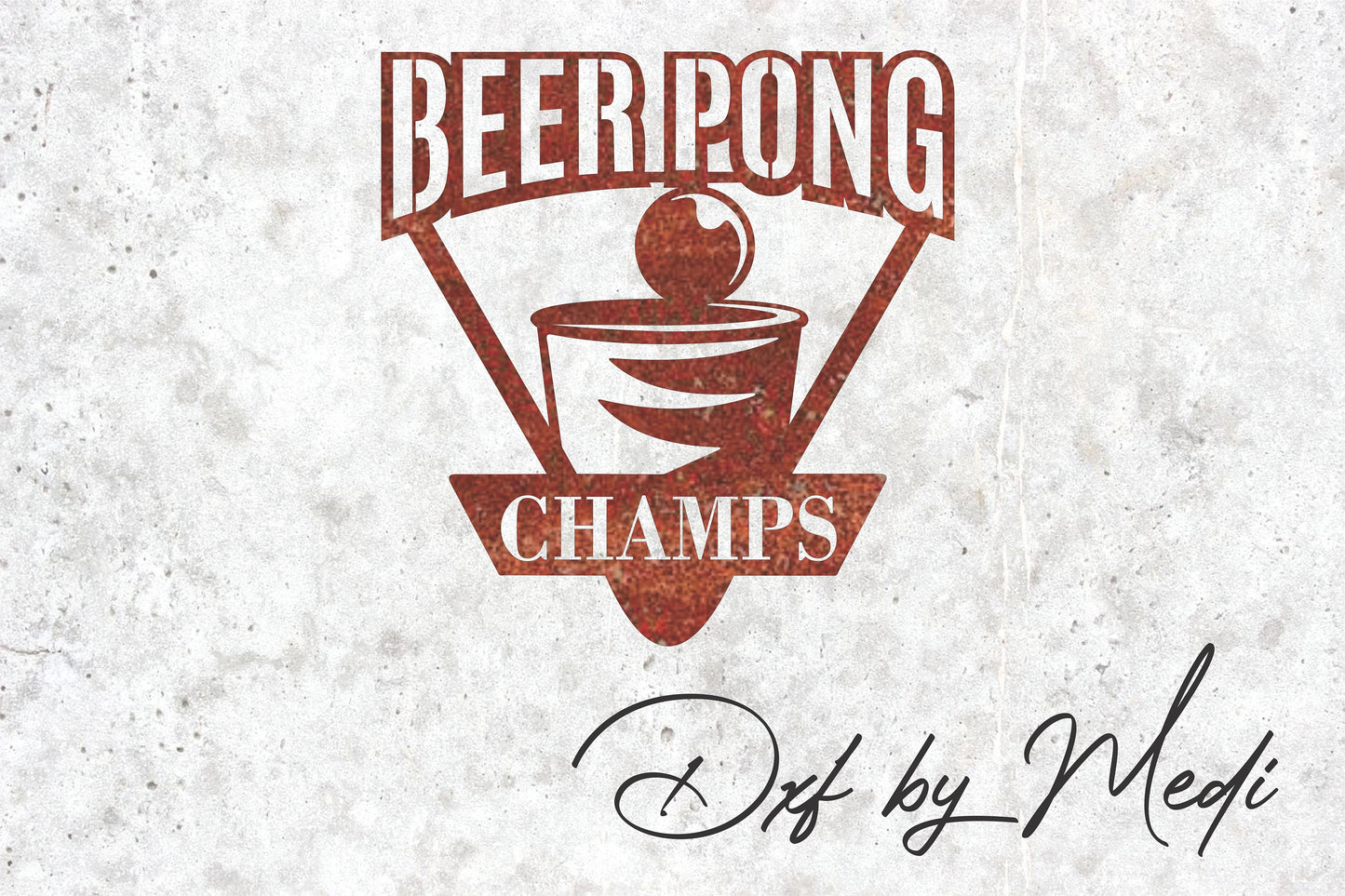Beer Pong Monogram with Custom Name DXF Cut File for Laser and Plasma Cnc Cutting - DXF SVG files Ready to cut