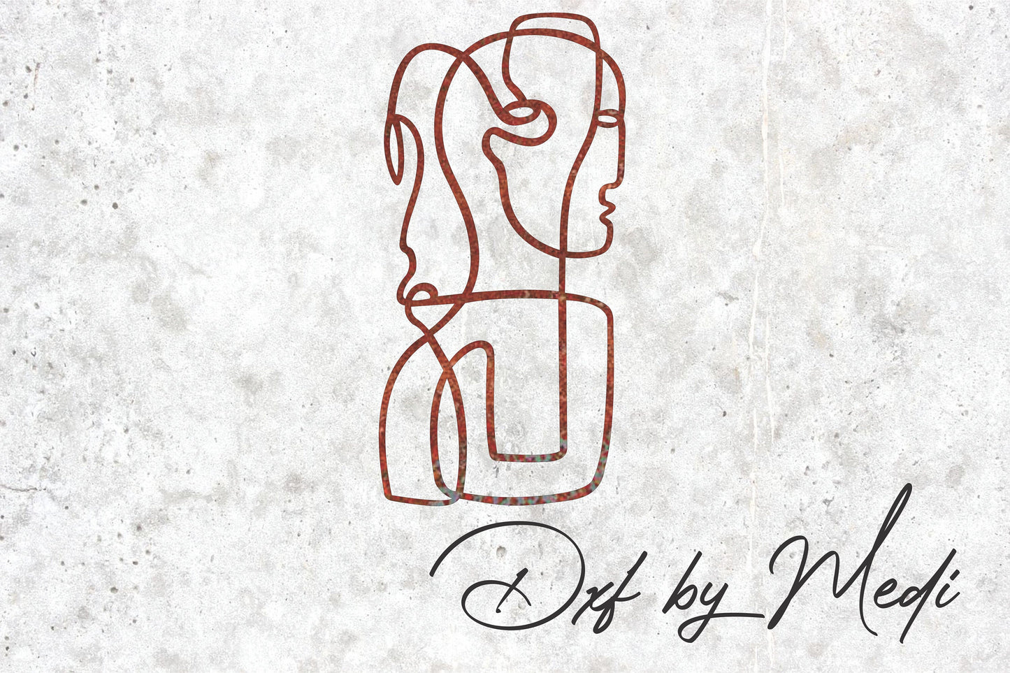 one line art decor - DXF SVG files for Plasma Cnc Laser Waterjet Ready to cut clipart file