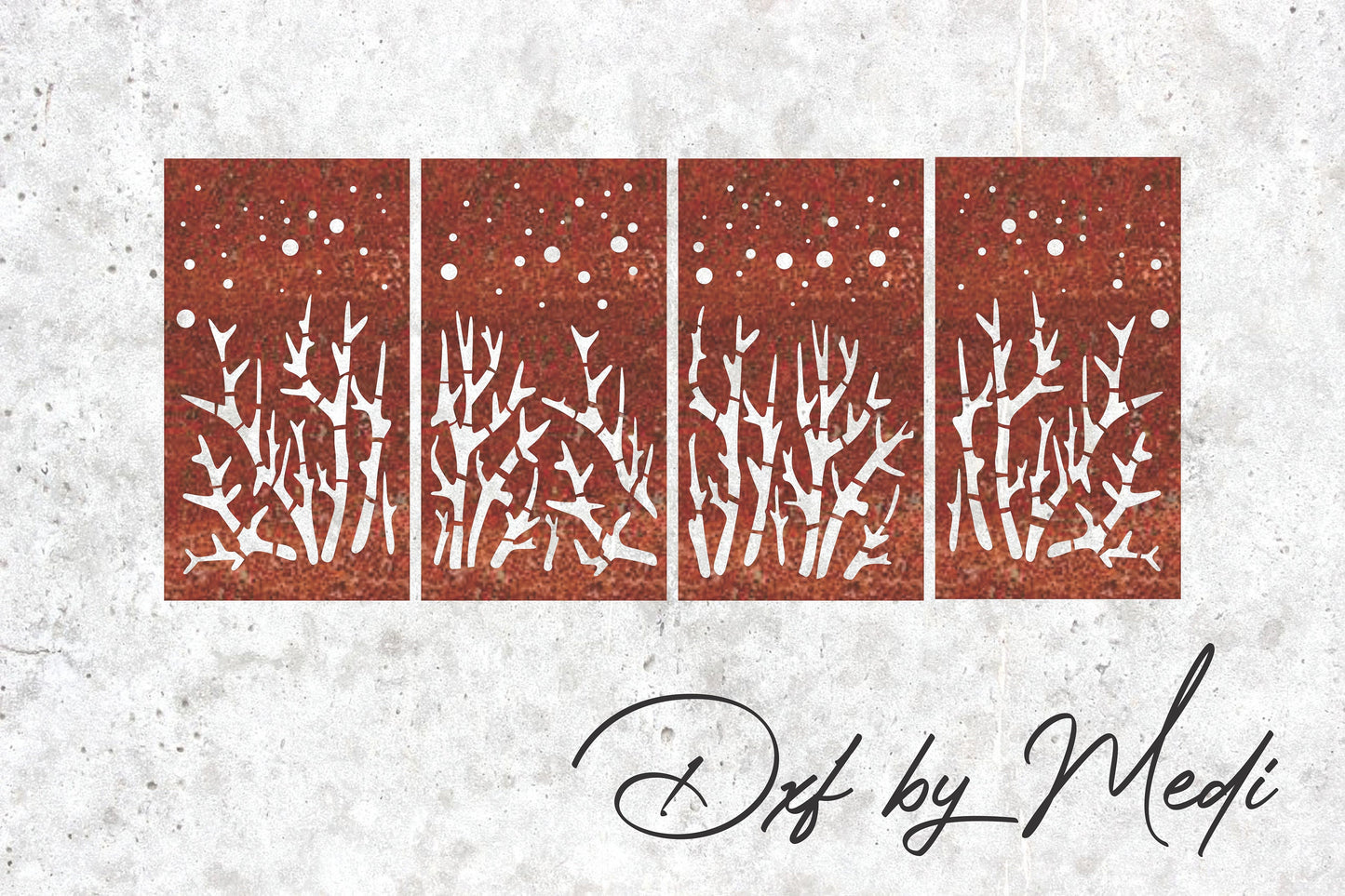 4 Wall Panels Tree Branch DXF SVG File for Cnc plasma laser Cutting - Botanical Decor & DIY Projects