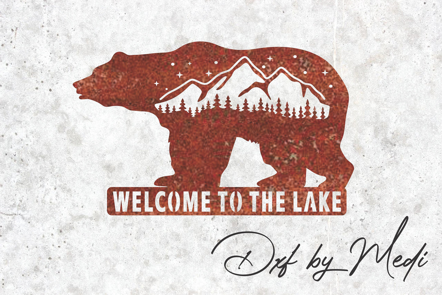 Welcome to the Lake Bear Sign - DXF SVG File for CNC Plasma, Laser, and Waterjet Cutting