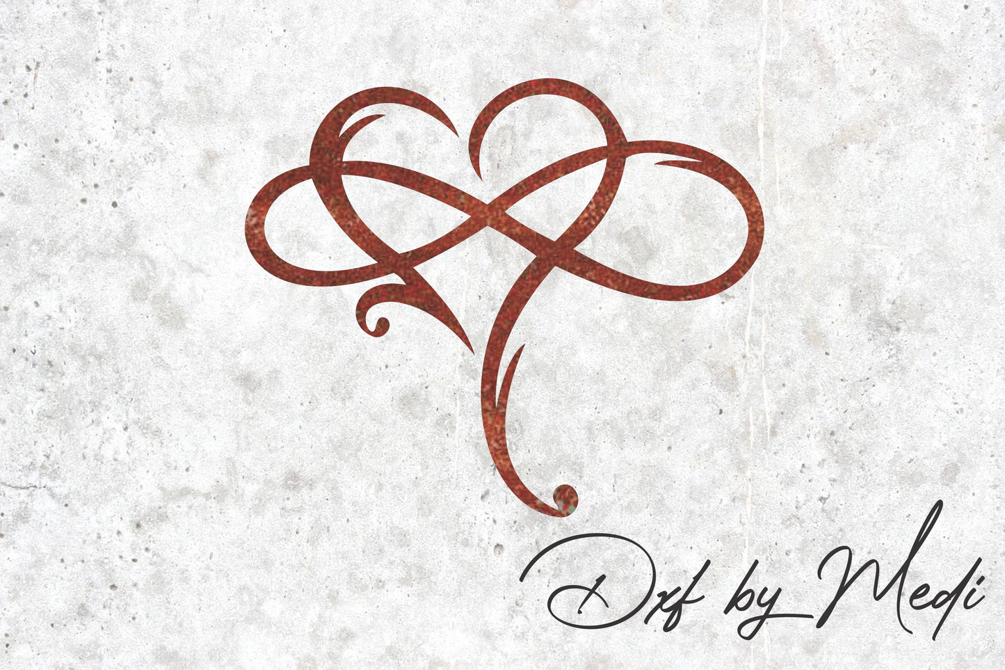 Infinity Heart Valentines gift- love sign - DXF SVG File for CNC Plasma, Laser, and Waterjet Cutting Ready to cut