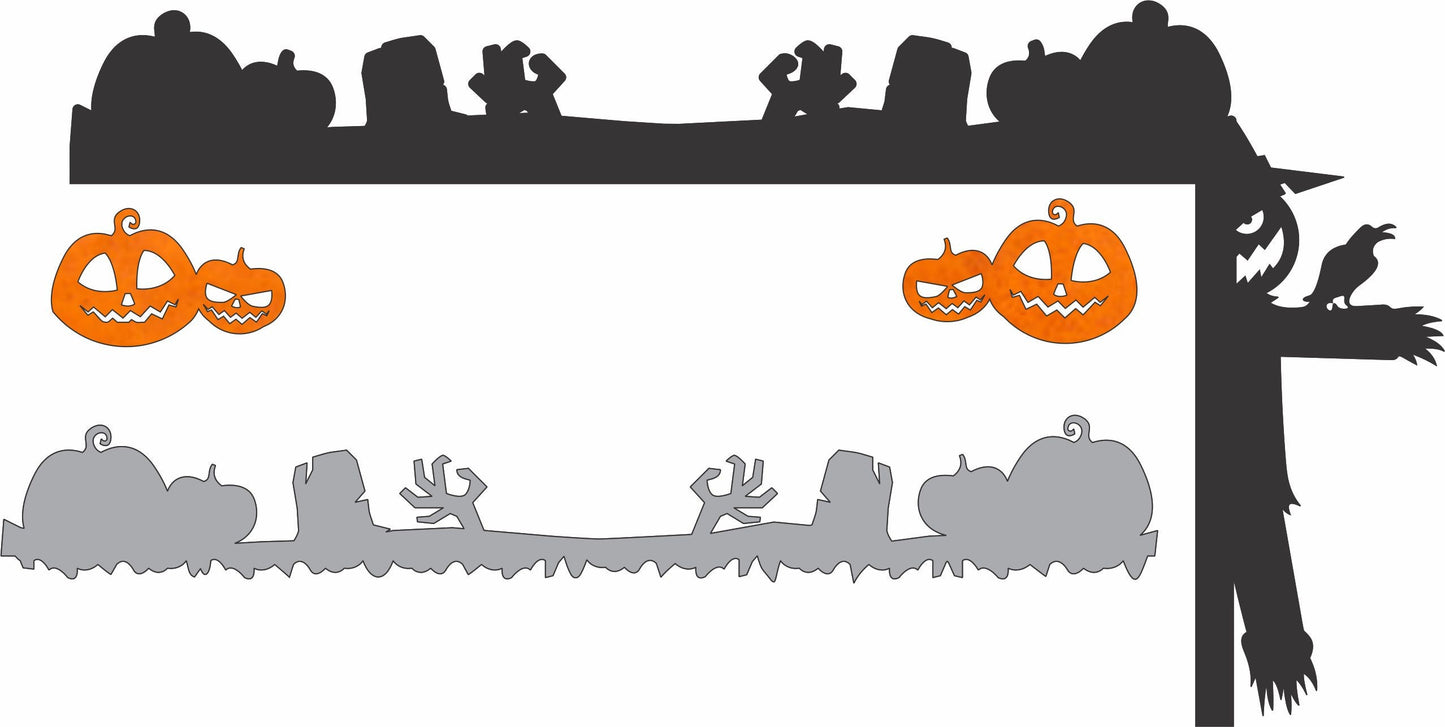 Door Corner Halloween, multilayers, Spooky decor sign svg, pumpkin Halloween Laser Cut Files, Halloween dxf, cnc plasma, laser cut file