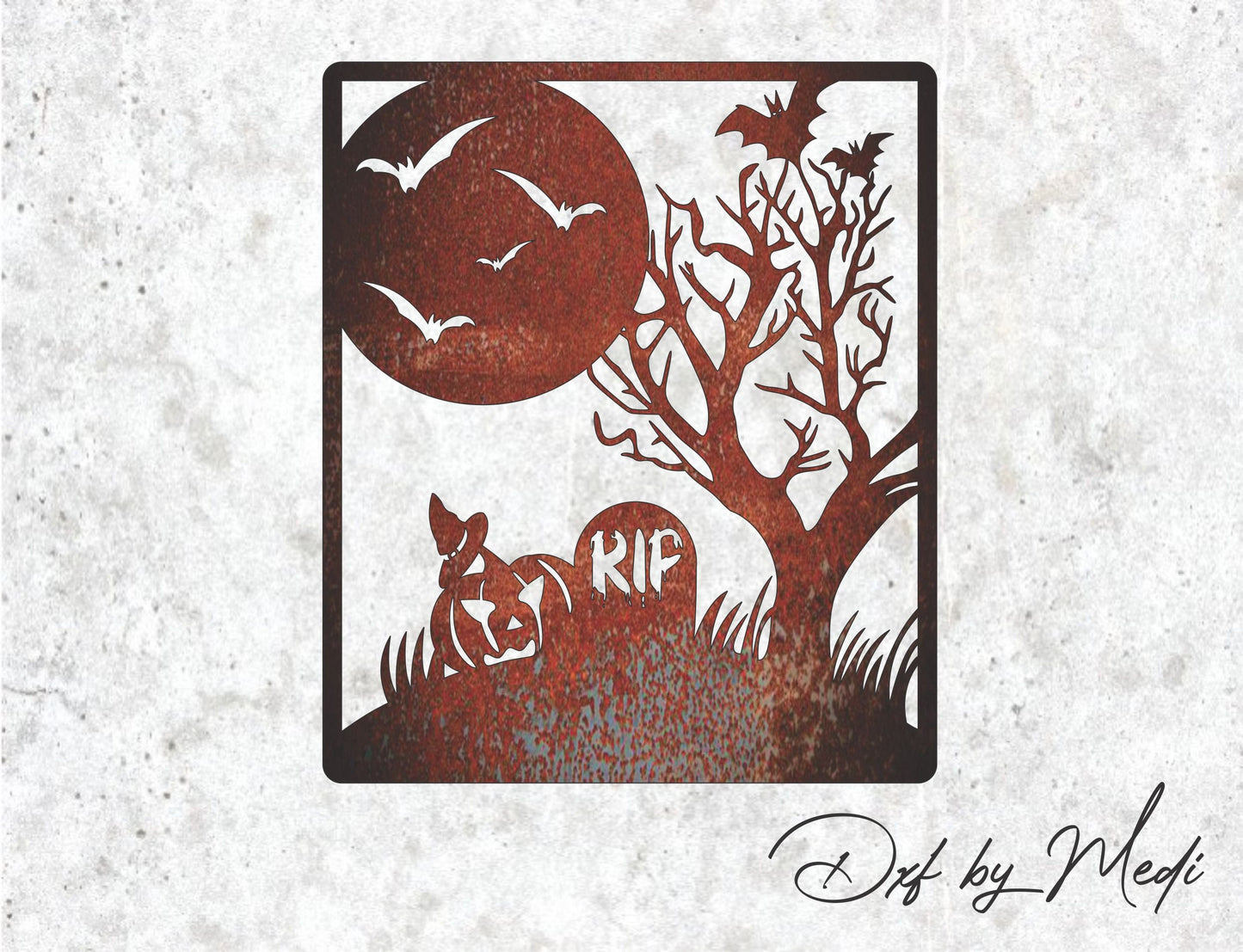 Graveyard in svg, Halloween Door Hanger svg, Spooky Bats logo svg, Halloween Laser Cut Files, Halloween dxf, cnc plasma, laser cut file