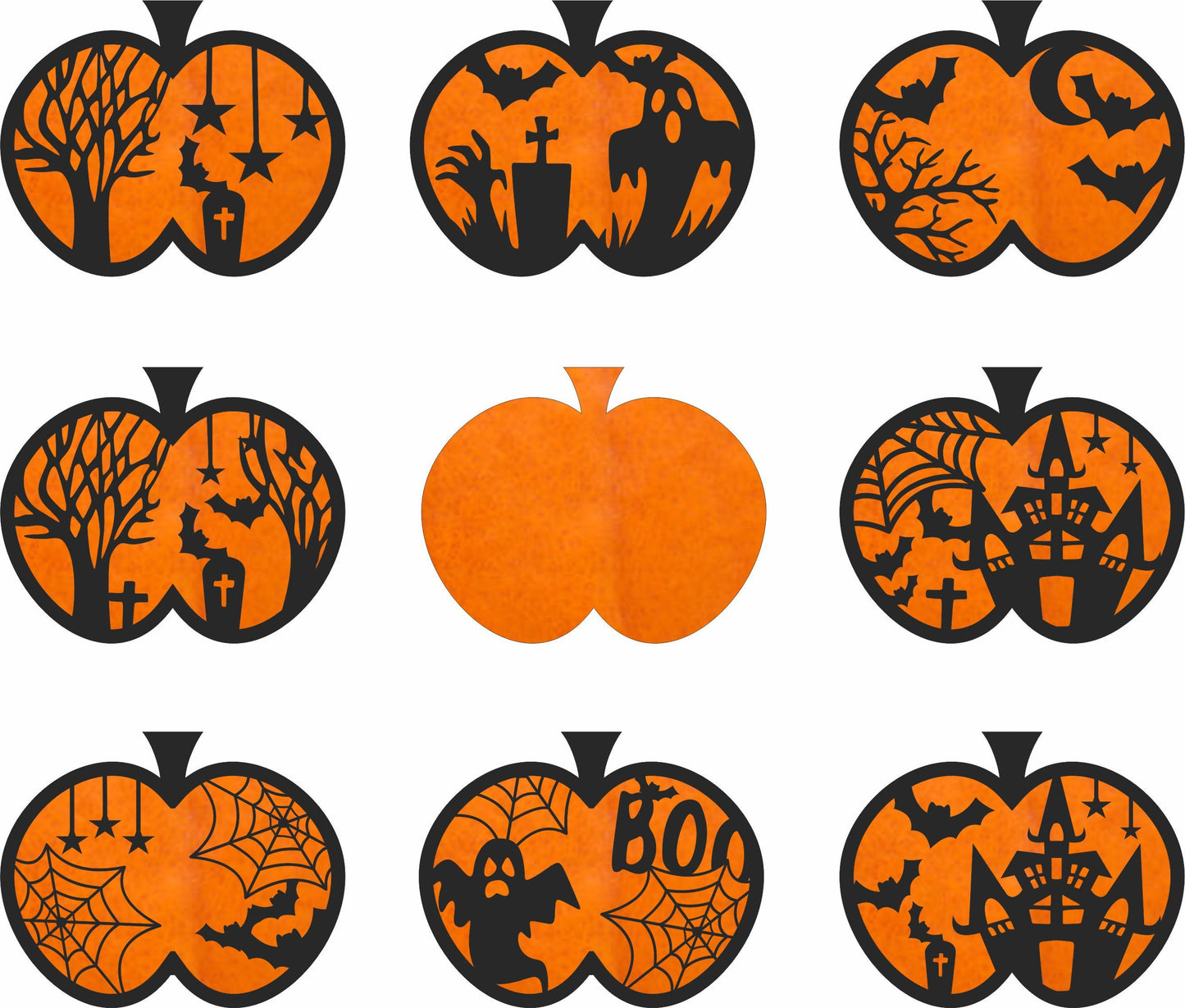 pack pumpkins halloween, 2 layers, Spooky decor sign svg, Halloween Laser Cut Files, Halloween dxf, cnc plasma, laser cut file