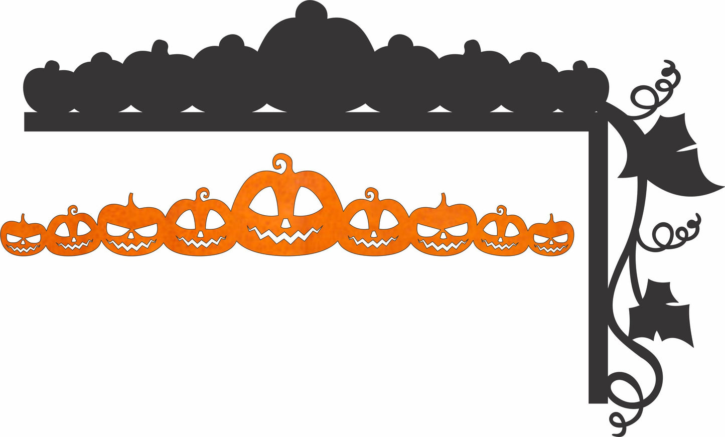 Door Corner Halloween, multilayers, Spooky decor sign svg, pumpkins Halloween Laser Cut Files, Halloween dxf, cnc plasma, laser cut file