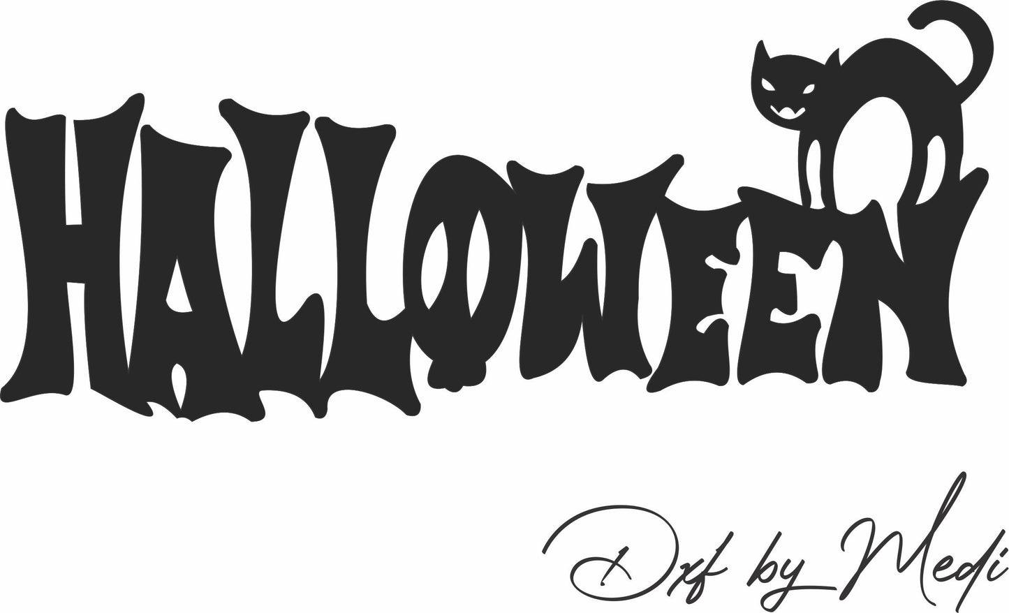 Cutey Cat in svg, Halloween Door Hanger svg, Halloween Logo in svg, Halloween Laser Cut Files, Halloween dxf, cnc plasma, laser cut file