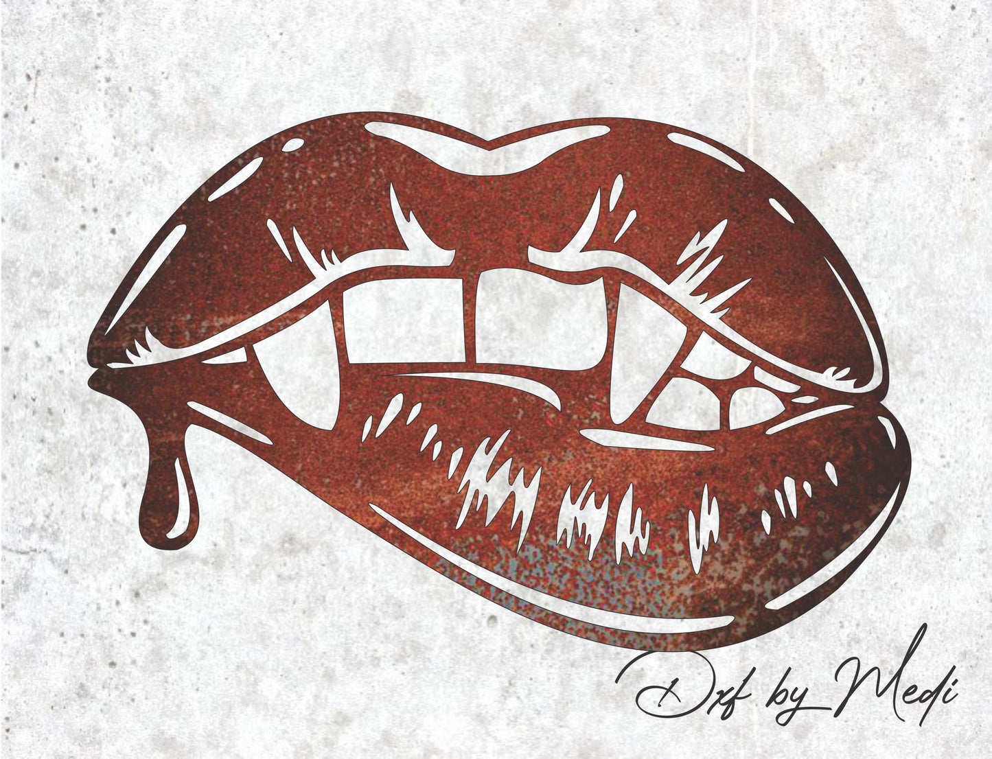 Bite on the lips in svg, Halloween Door Hanger svg, Fangs lips in svg, Halloween Laser Cut Files, Halloween dxf, cnc plasma, laser cut file