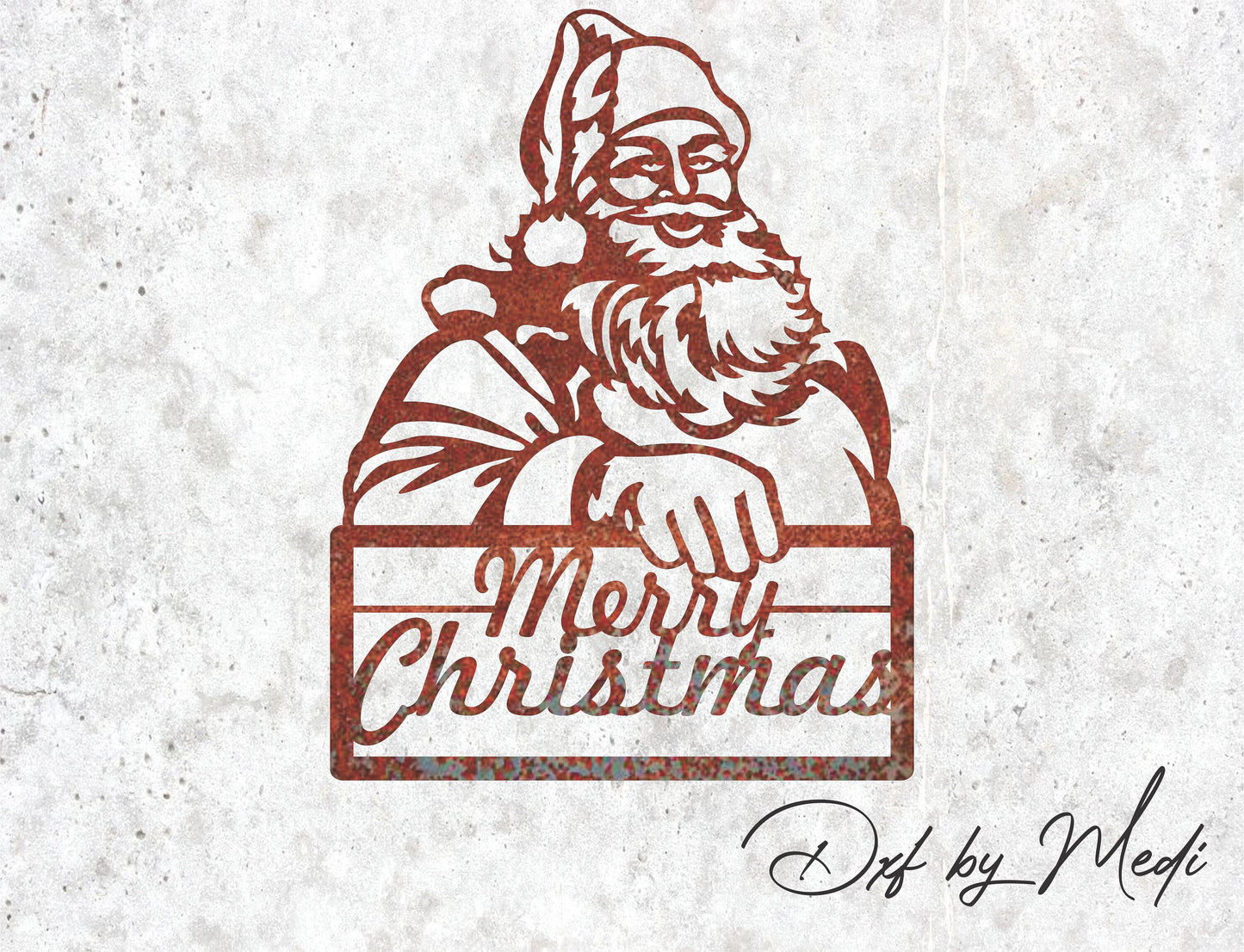 Santa Claus Merry christmas - Sign DXF & SVG Files - Perfect for CNC, Laser Cutting, and Waterjet
