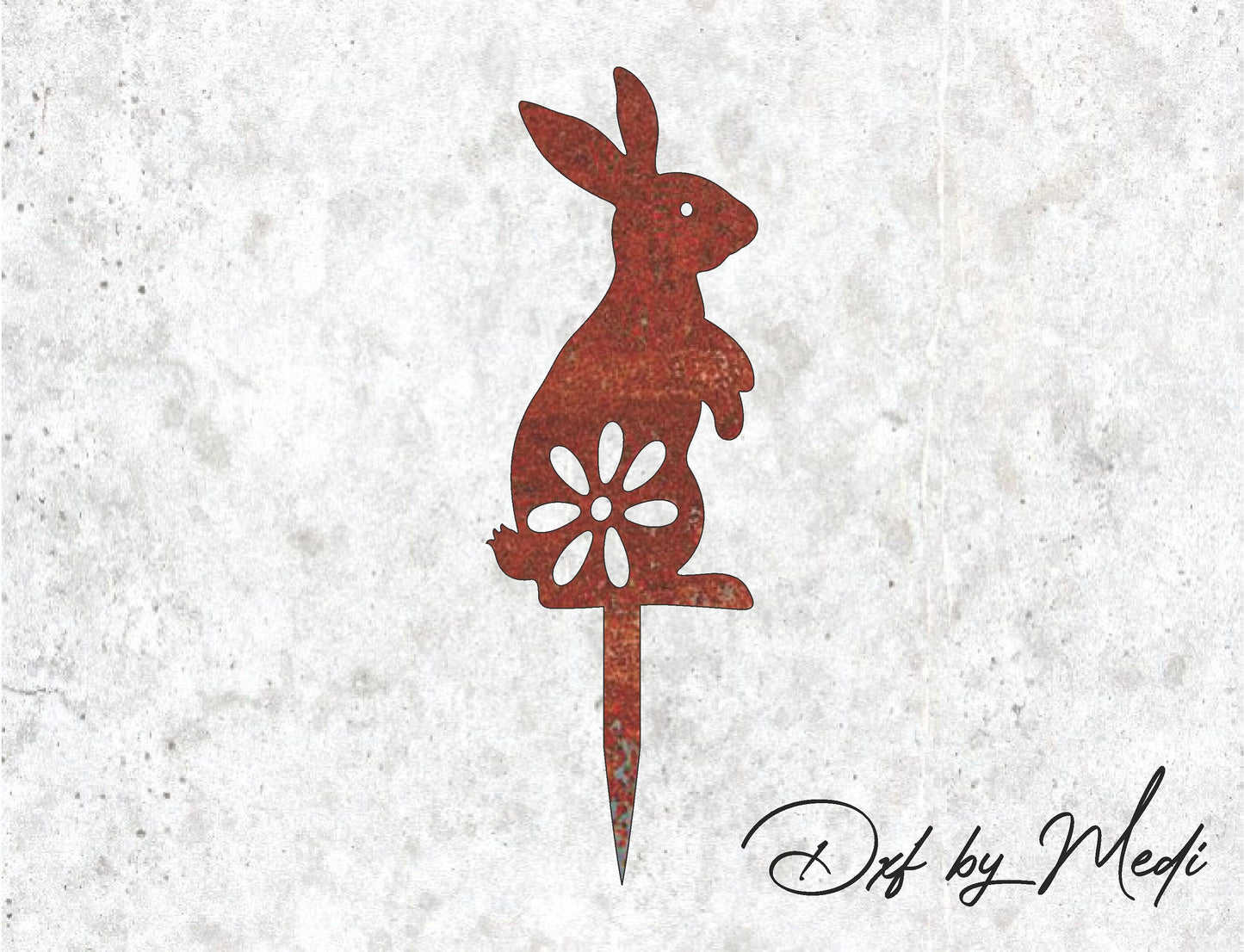 Happy easter bunny stake - Customizable monogram - DXF SVG files for Plasma Cnc Laser Waterjet Ready to cut