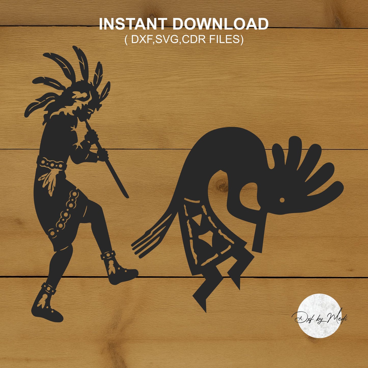 Kokopelli Tribal SVG DXF CDR Files