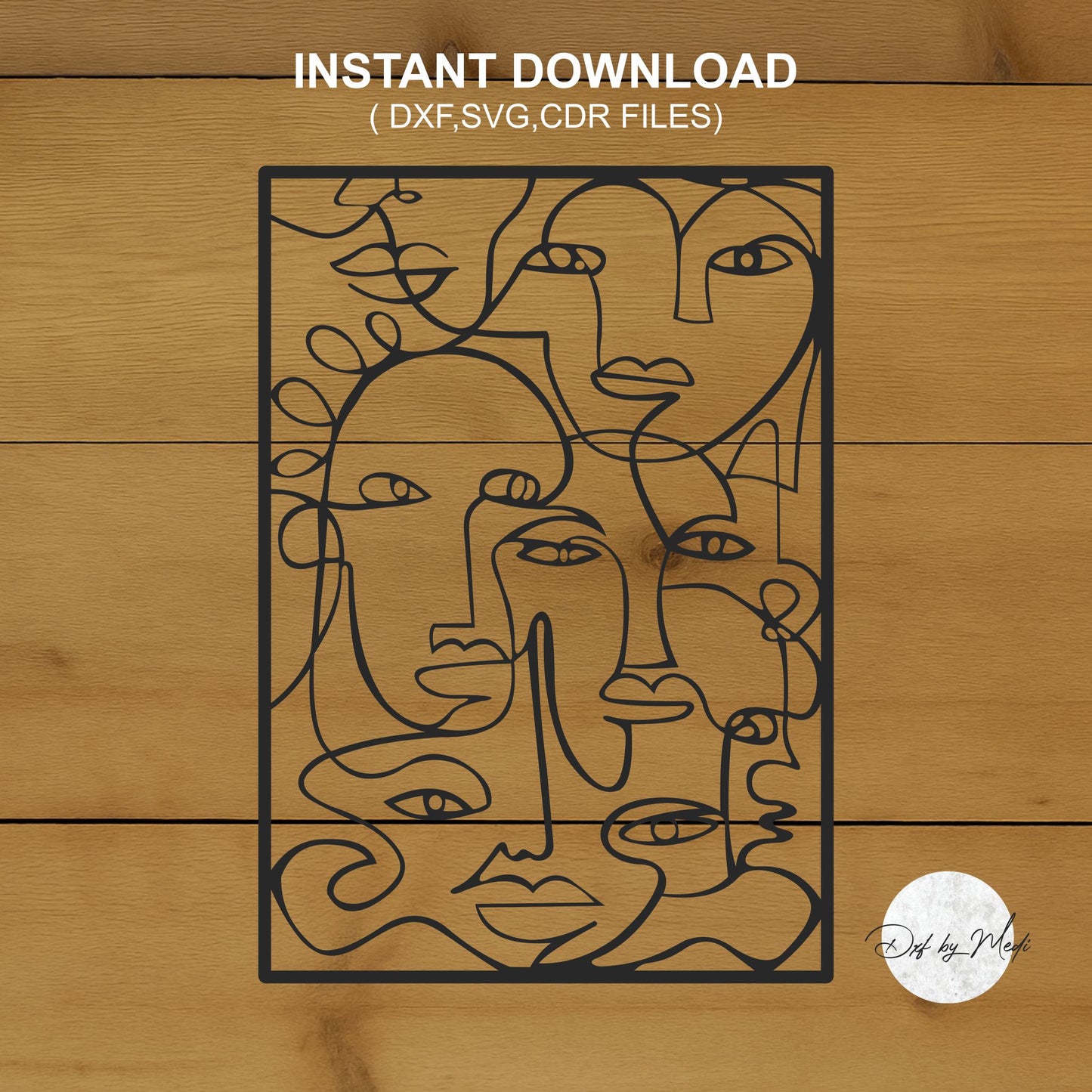 one line drawing art- dxf files for cnc plasma- laser cut files svg one line design for laser