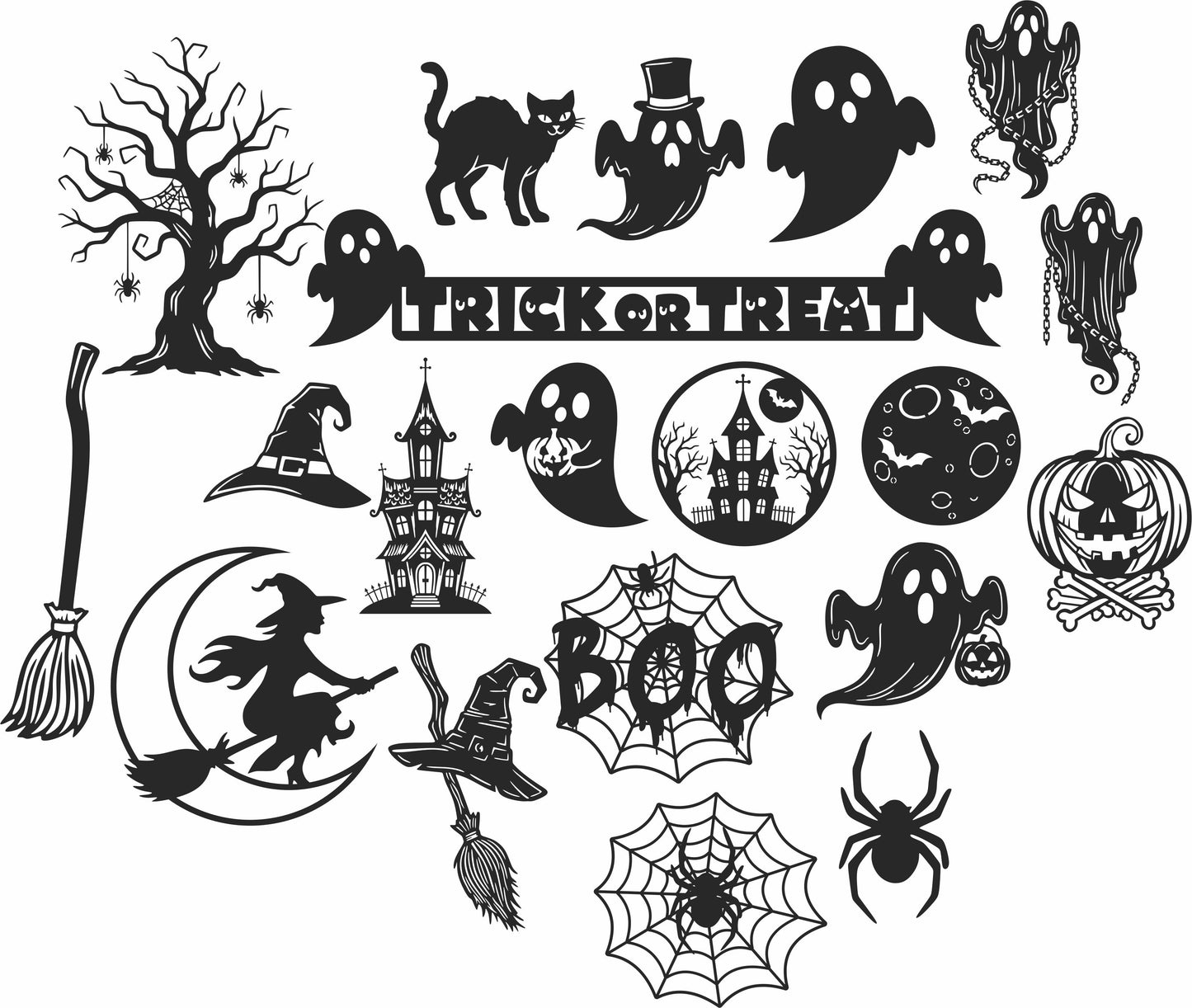 Halloween SVG Bundle – Ghosts, Witches & Haunted House Cut Files