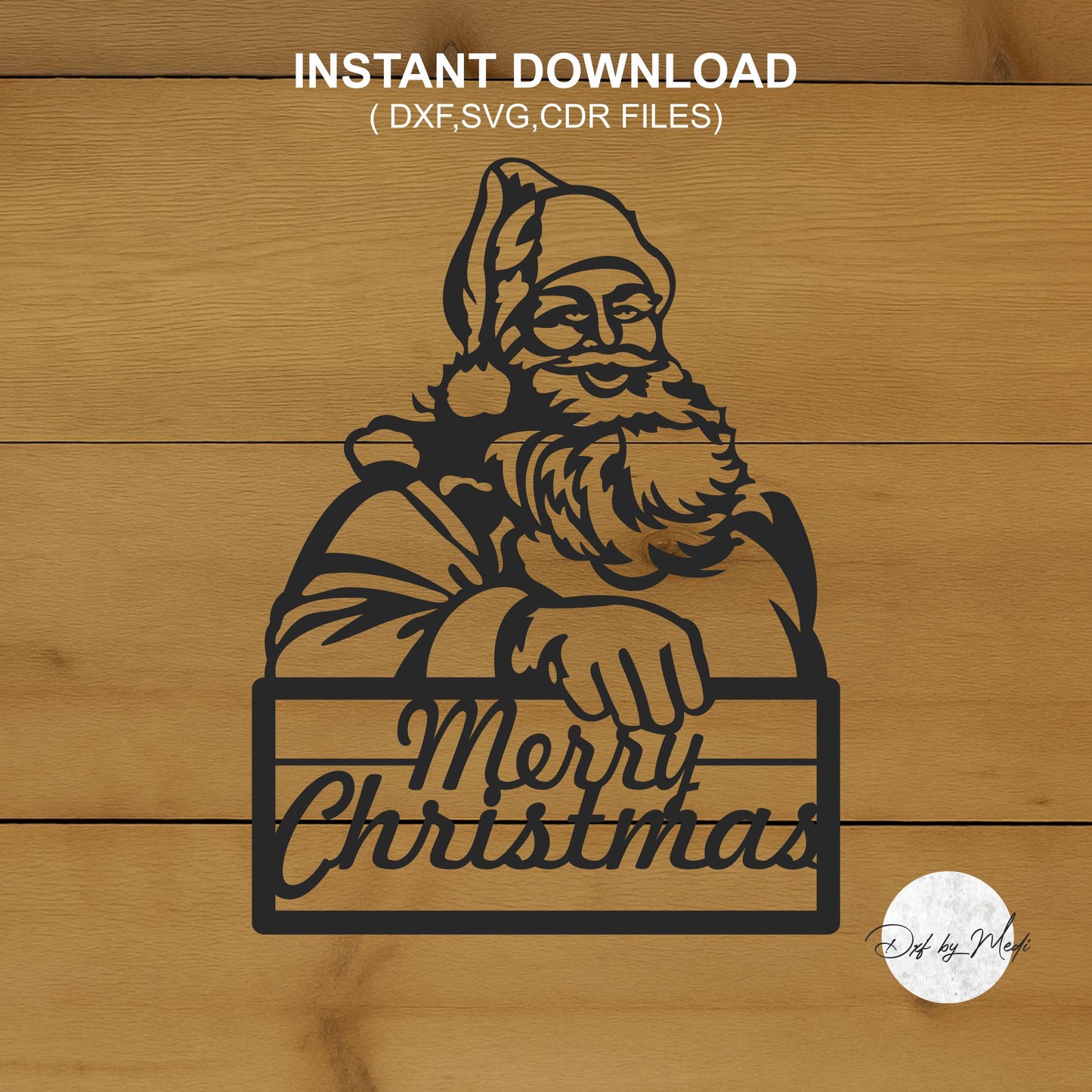 Santa Claus Merry christmas - Sign DXF & SVG Files - Perfect for CNC, Laser Cutting, and Waterjet